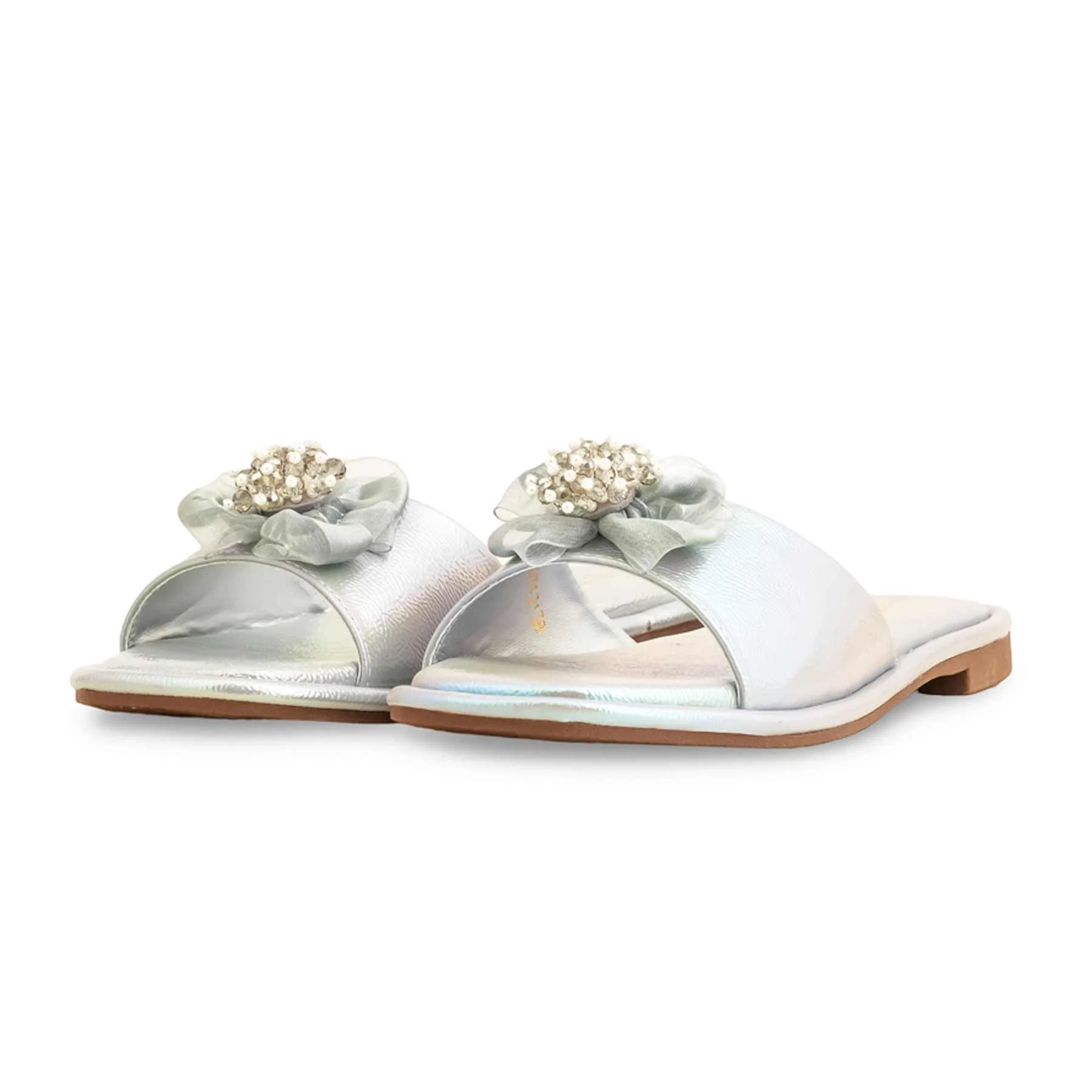 Silver Formal Slipper FR8312 - Image 3