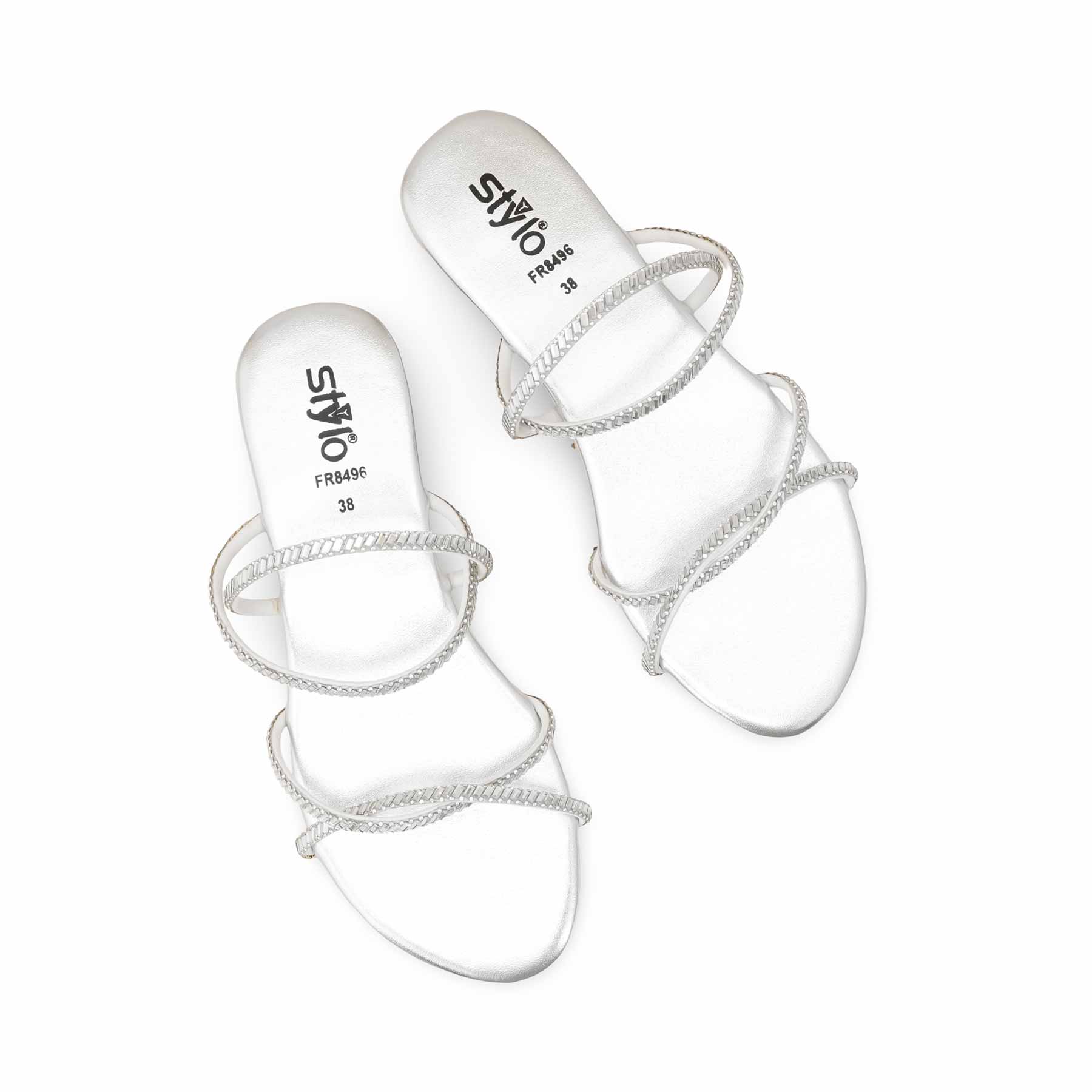 Silver Formal Women Slipper FR8496 - Image 5