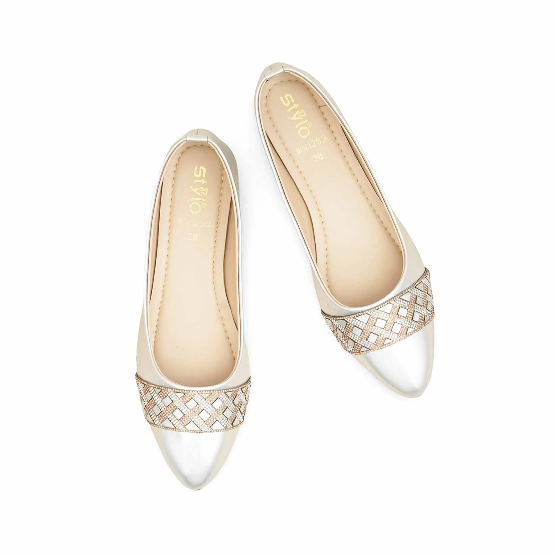 Silver Pumps For Ladies WN1253 - Image 5