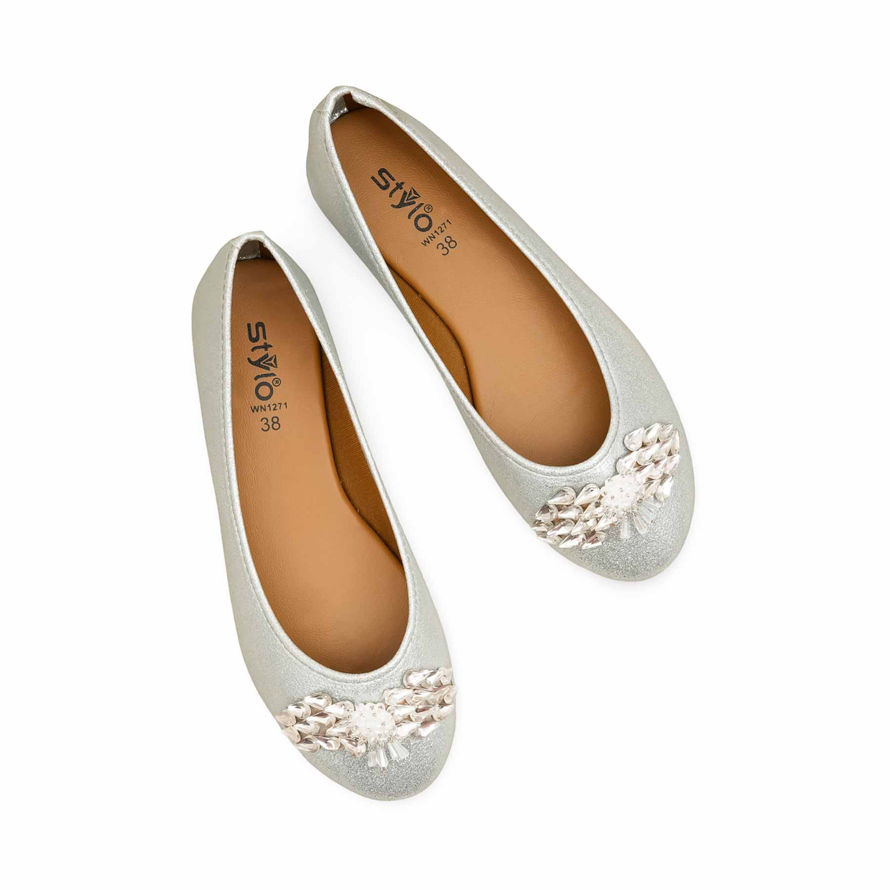 Silver Pumps For Ladies WN1271 - Image 6