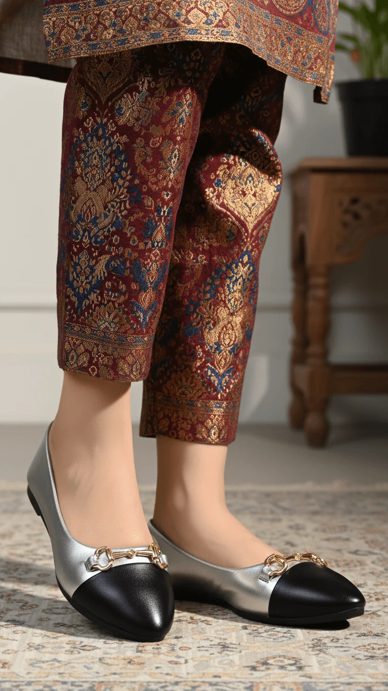 Silver Pumps For Ladies WN1310 - Image 2