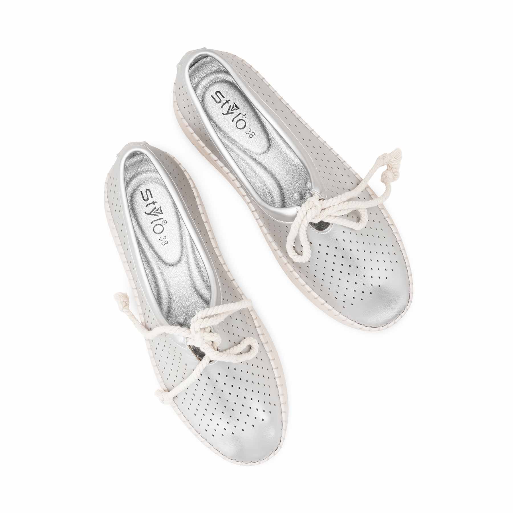 Silver Pumps For Women WN1337 - Image 5