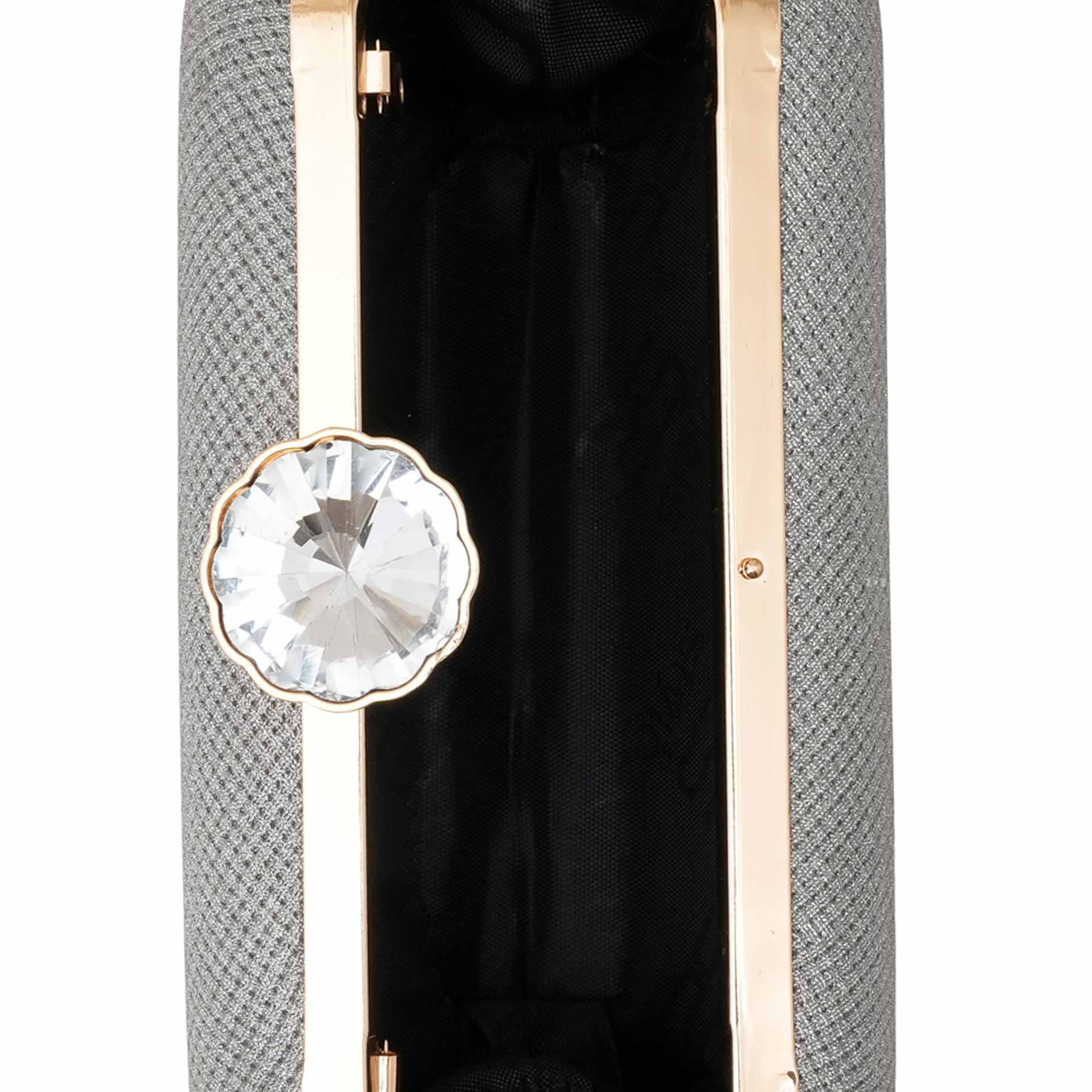 Silver Women Fancy Clutch P15712 - Image 5