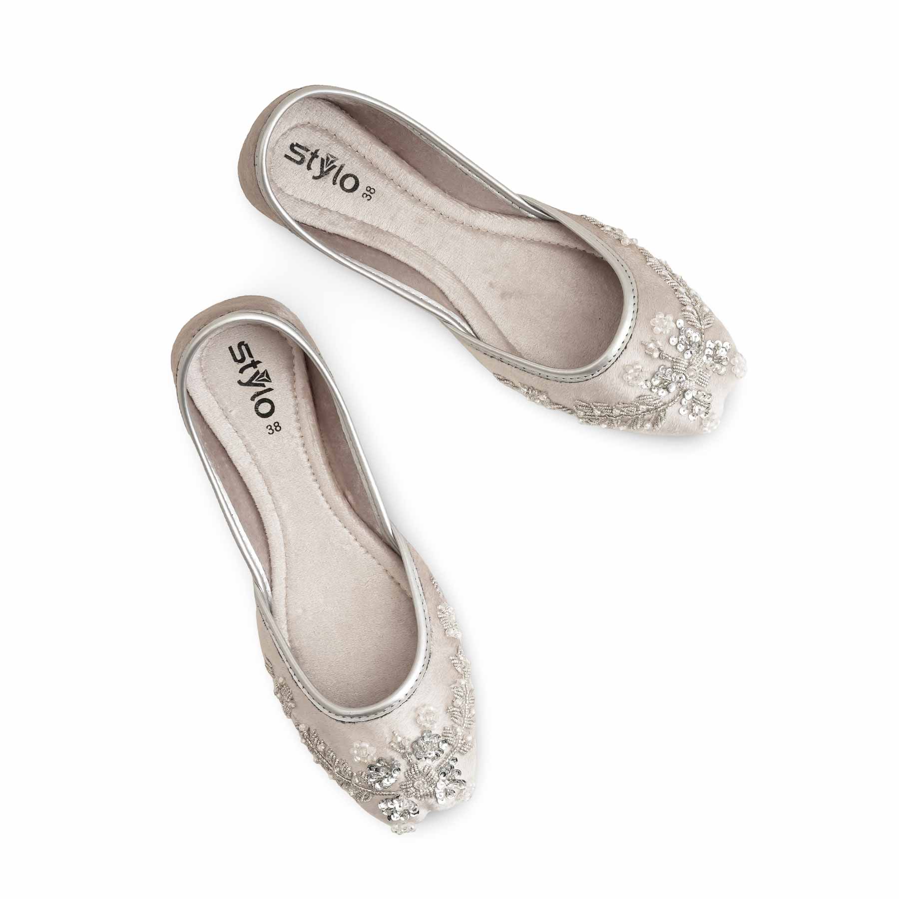 Silver Women Fancy Khussa EC8547 - Image 3