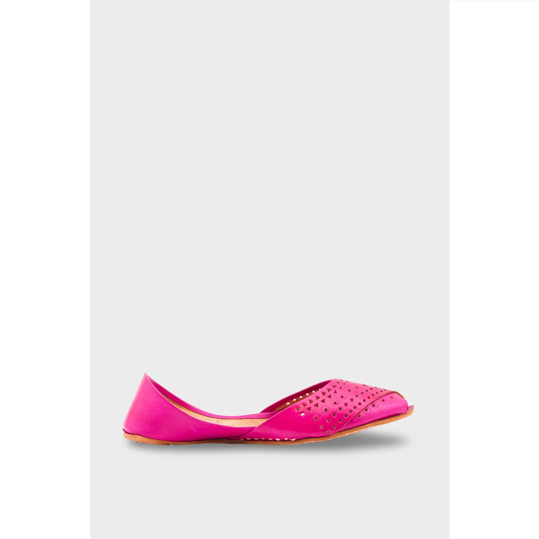 SK Pink Leather Khussa EC8639 - Image 2