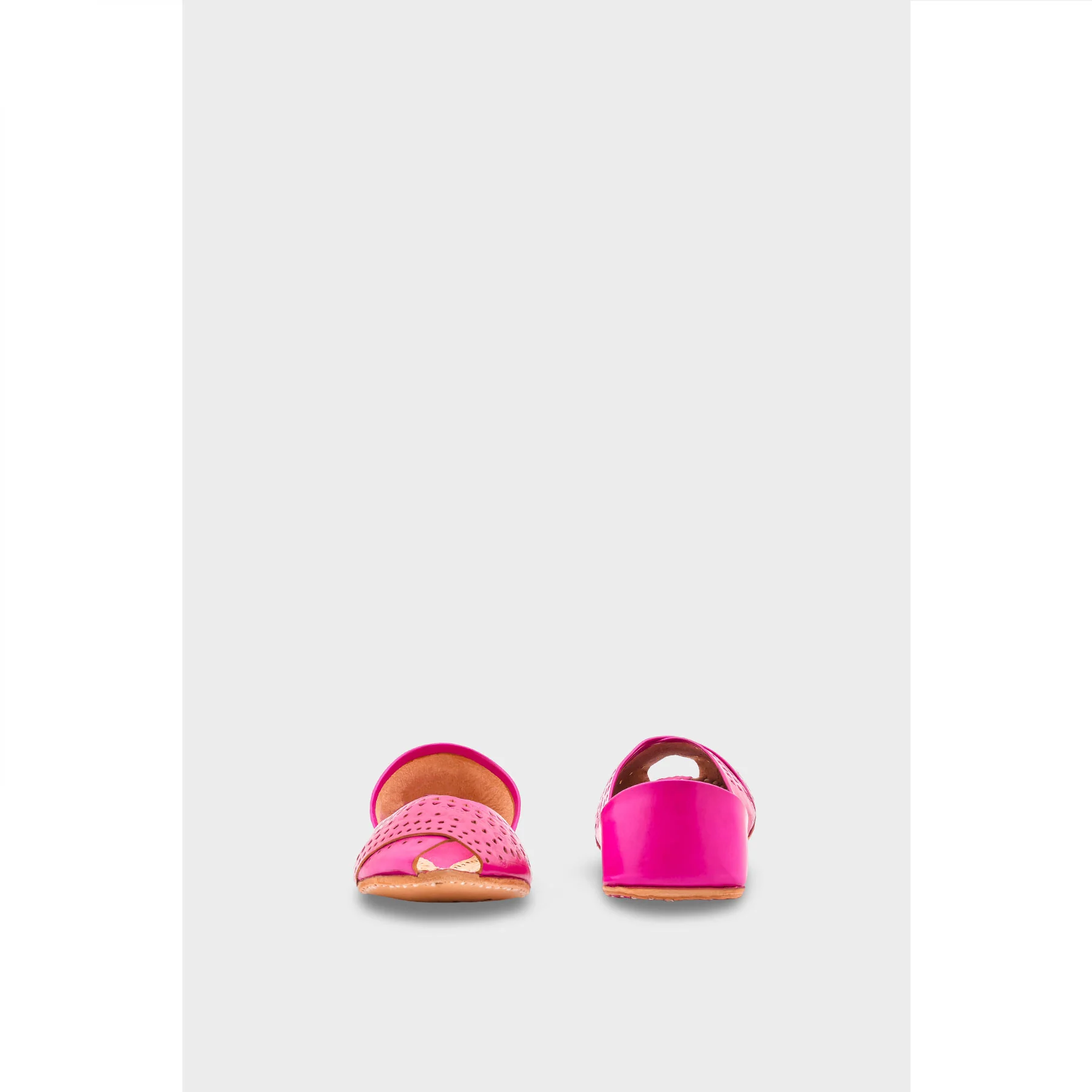 SK Pink Leather Khussa EC8639 - Image 4