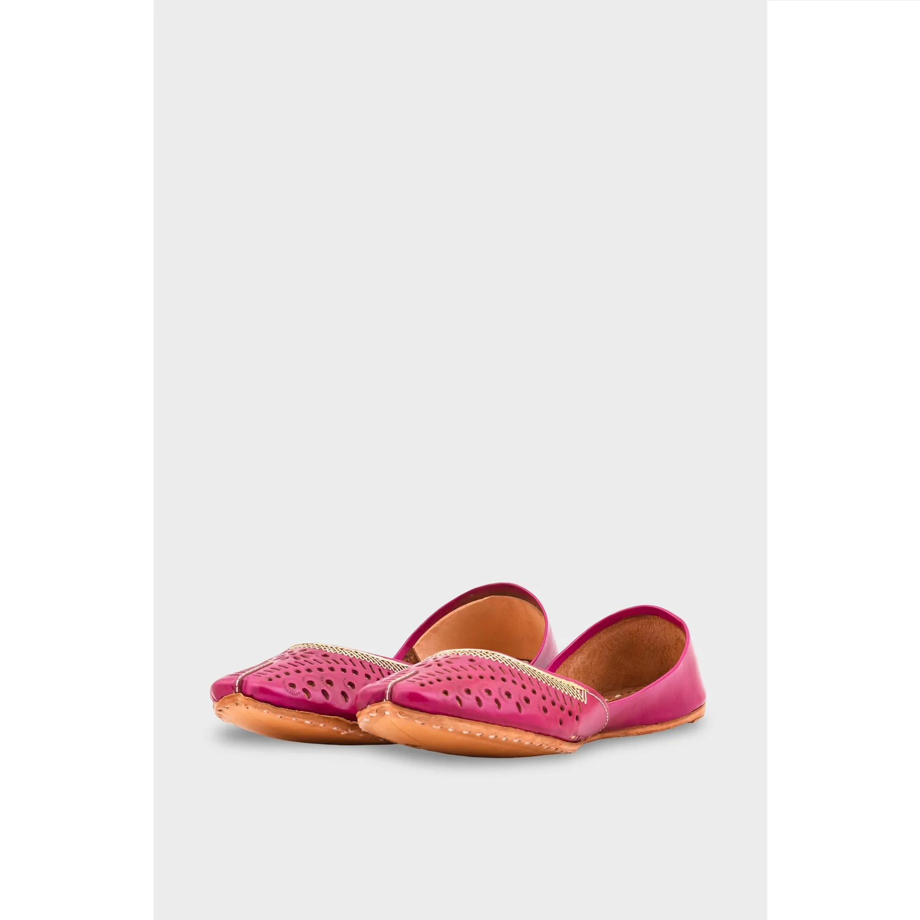 SK Pink Leather Khussa EC8640 - Image 3