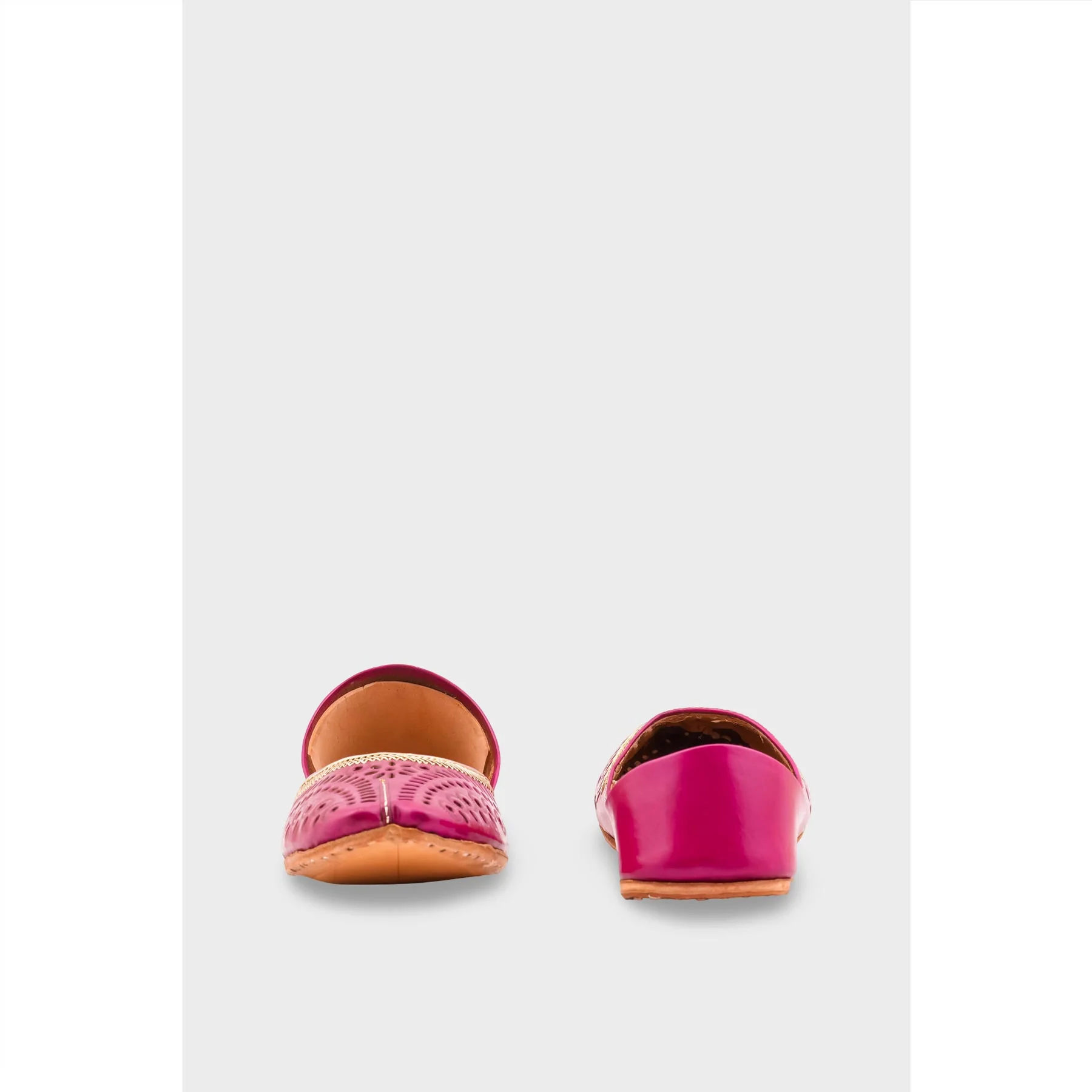 SK Pink Leather Khussa EC8640 - Image 4