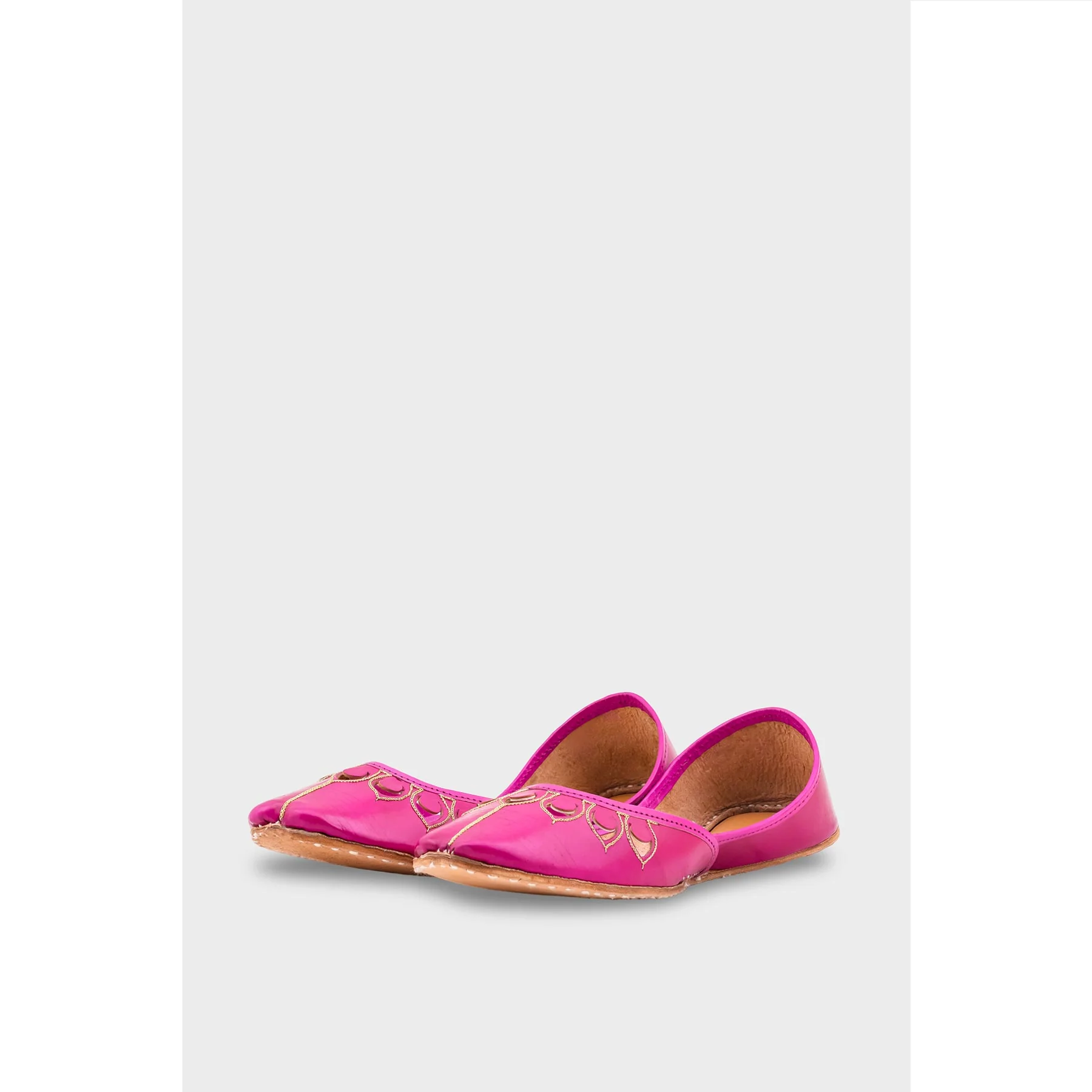 SK Pink Leather Khussa EC8641 - Image 3