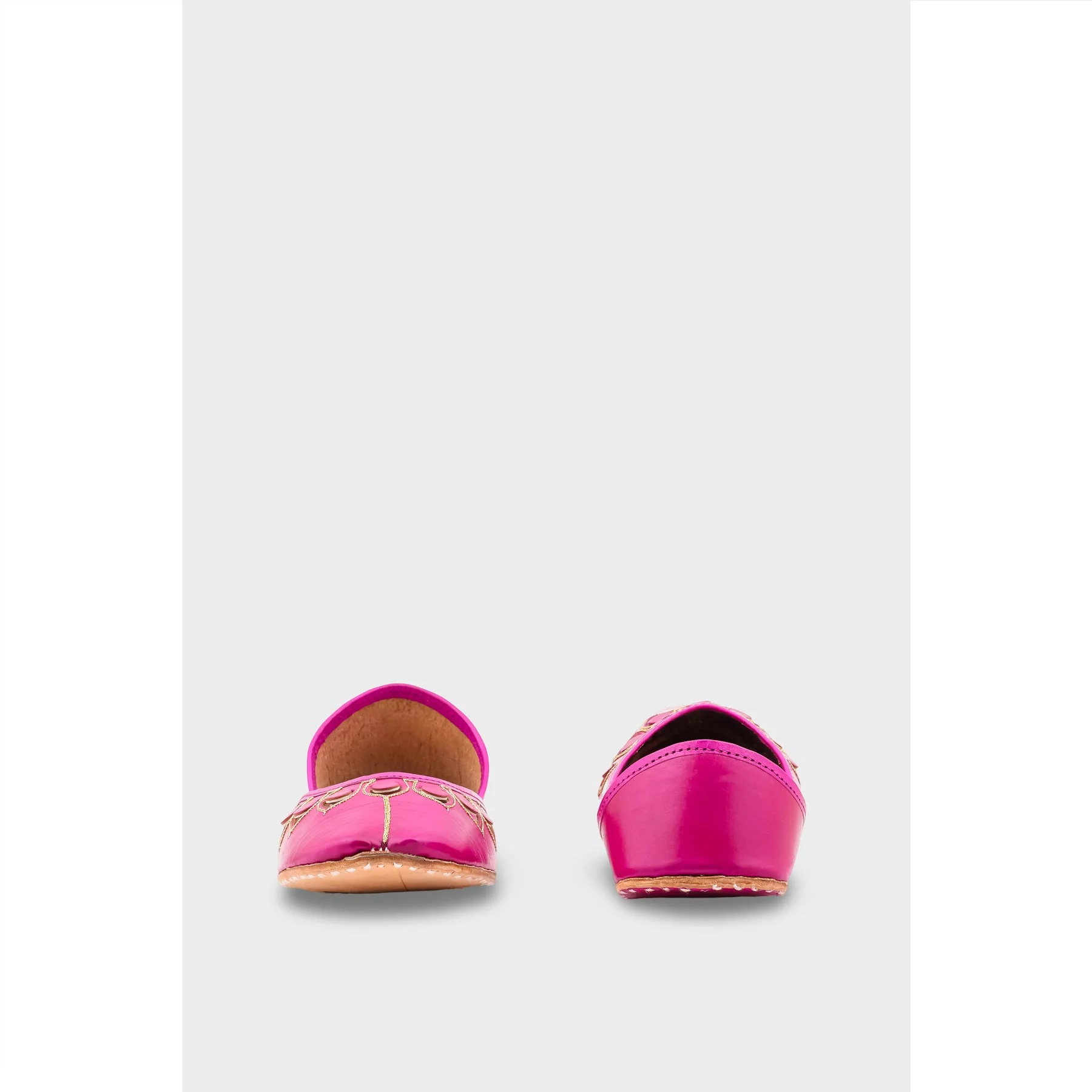 SK Pink Leather Khussa EC8641 - Image 4