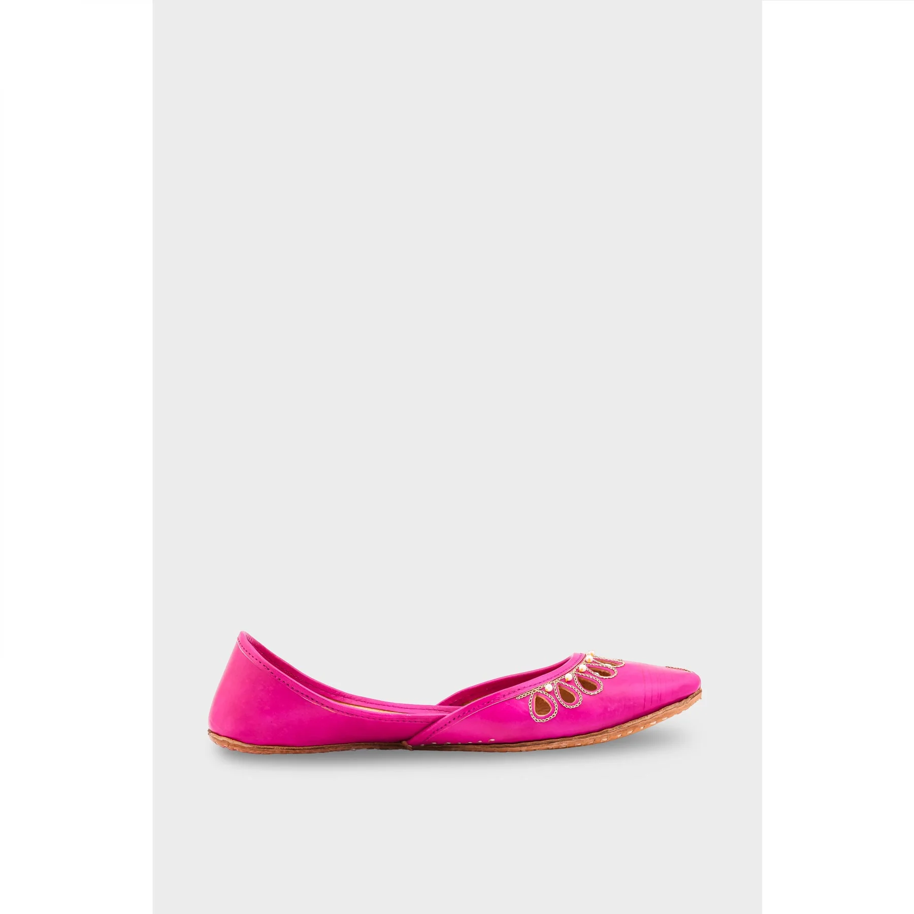SK Pink Leather Khussa EC8643 - Image 2