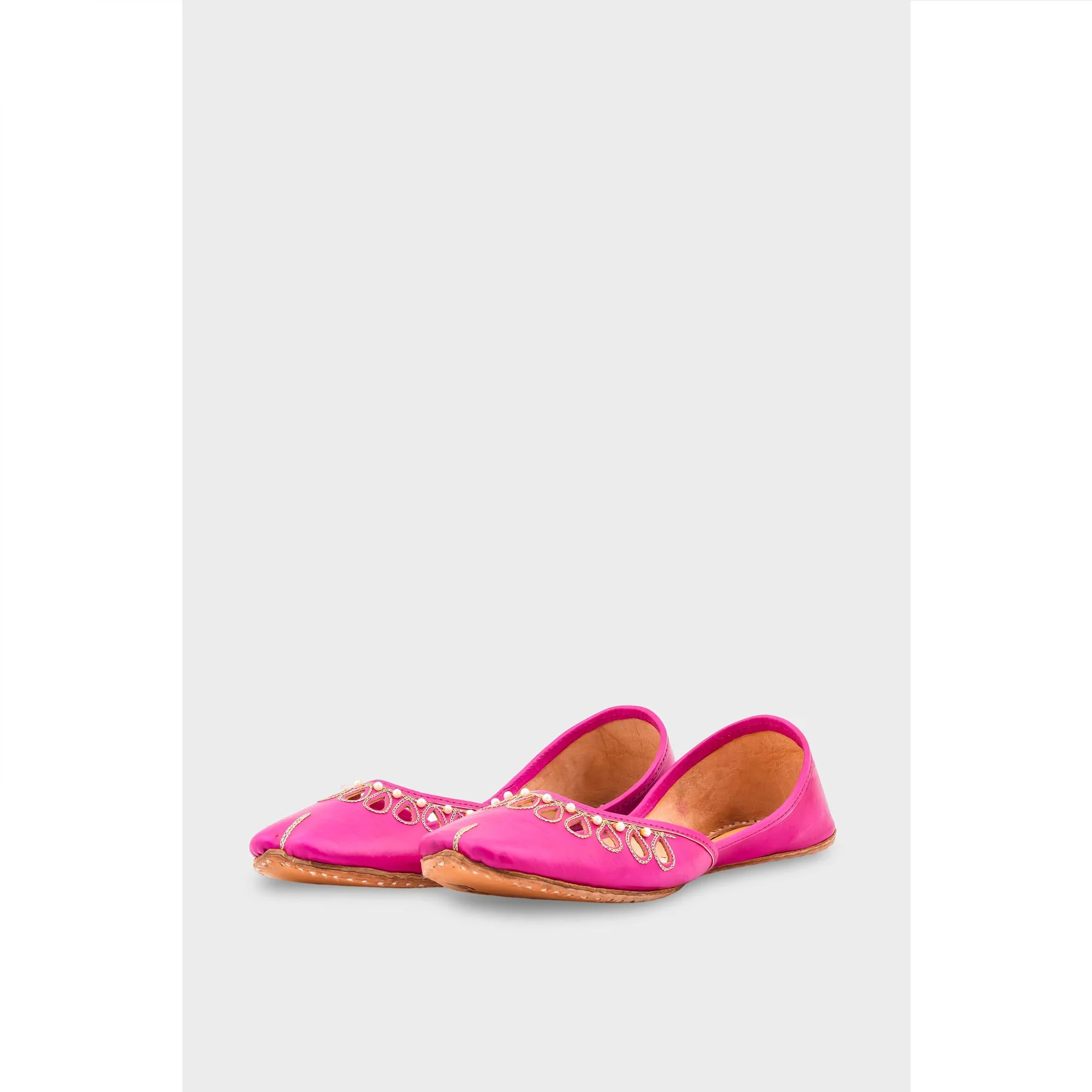 SK Pink Leather Khussa EC8643 - Image 3