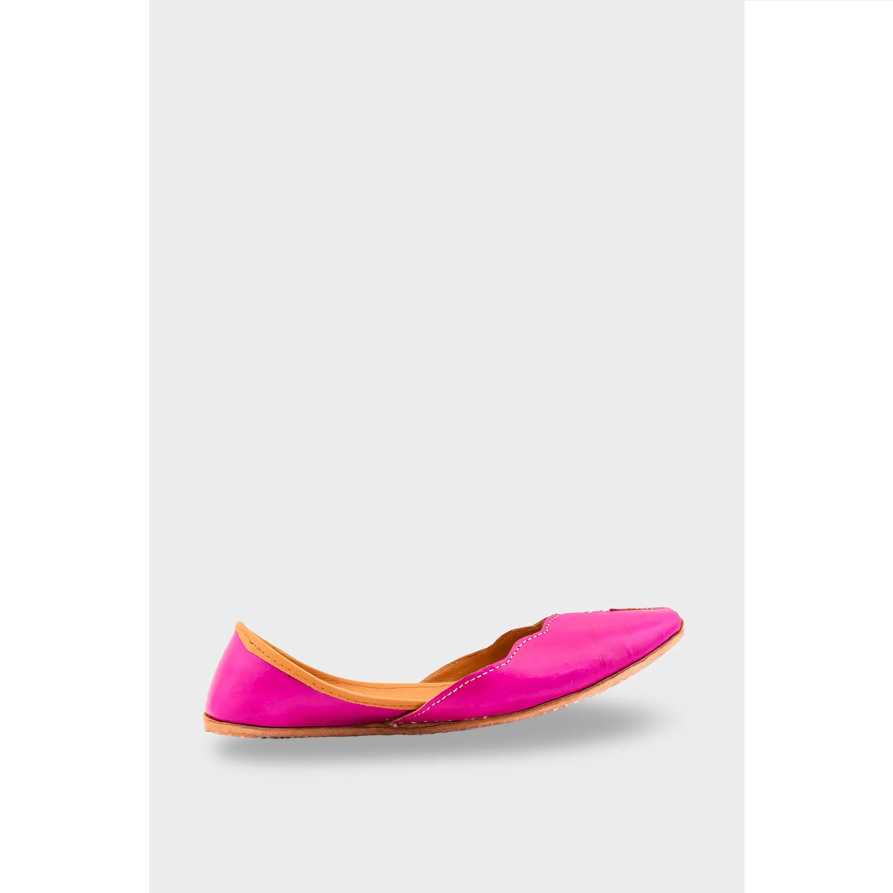 SK Pink Leather Khussa EC8644 - Image 2