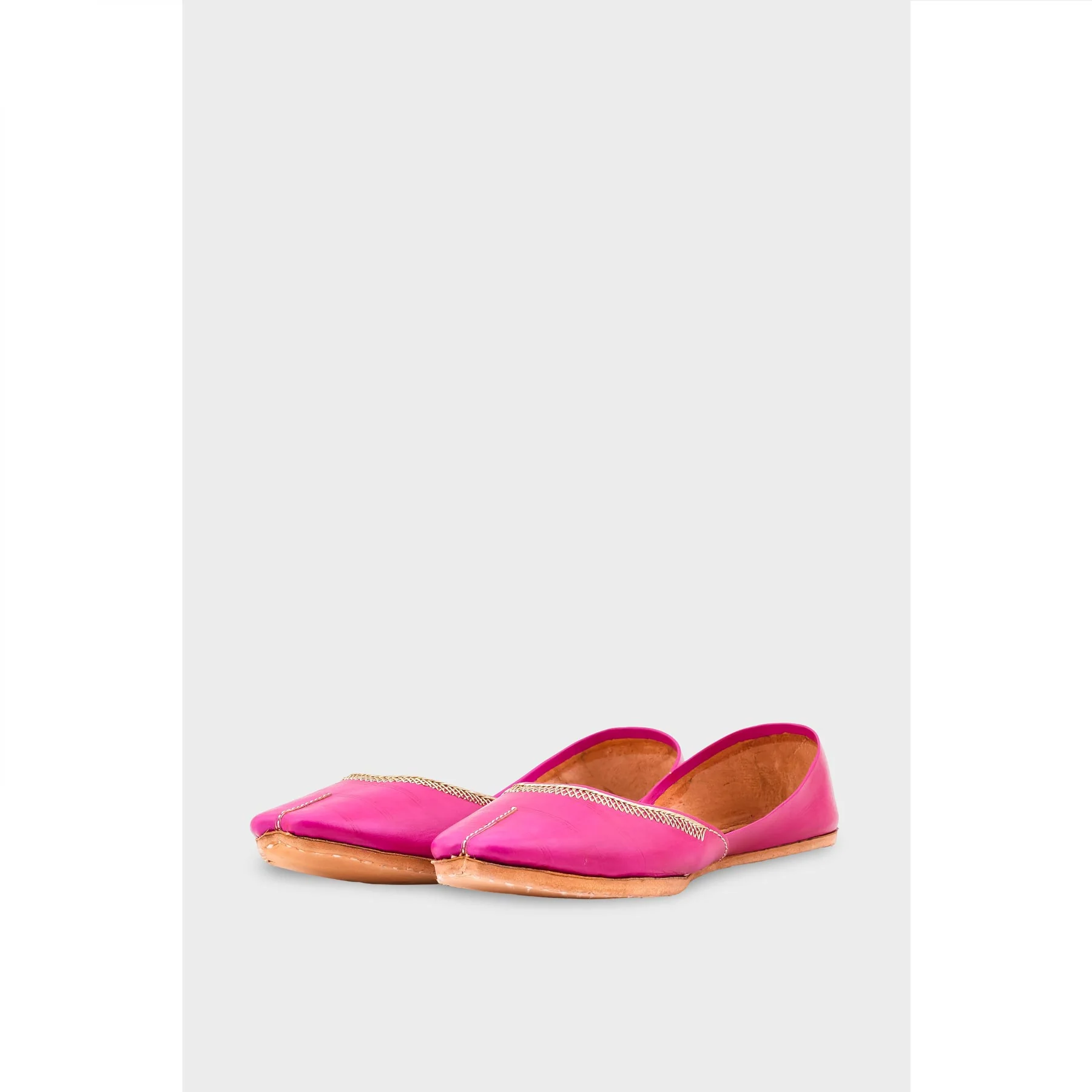 Sk Pink Leather Khussa EC8657 - Image 3