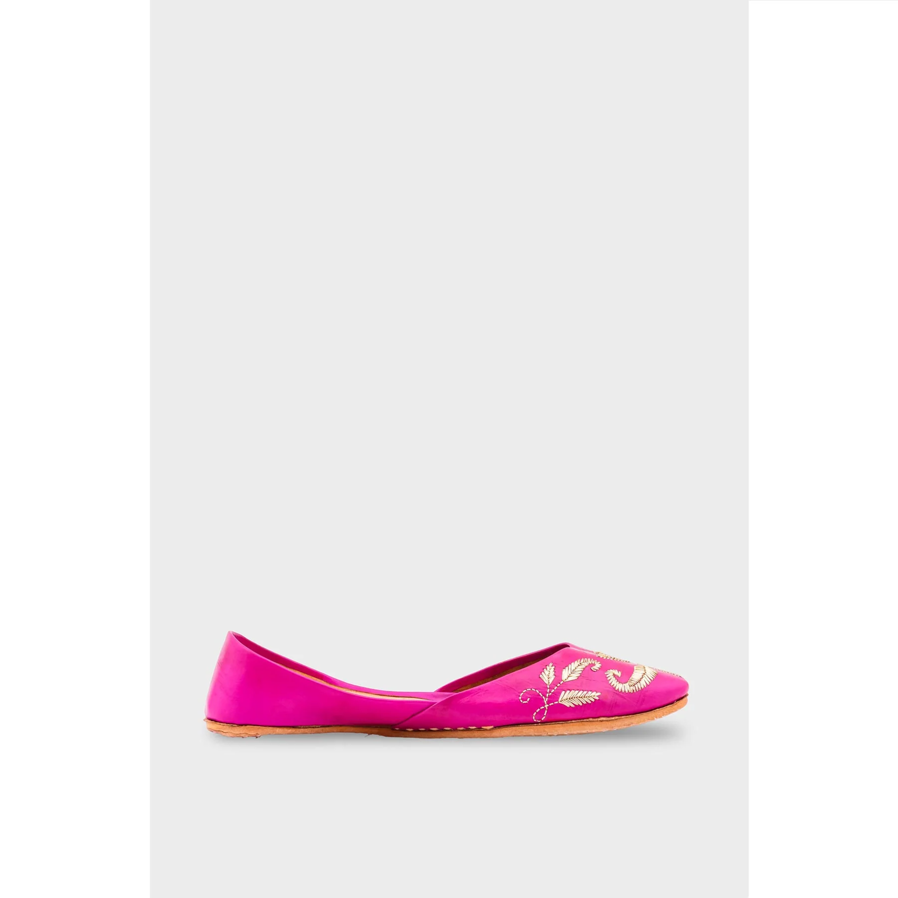 Sk Pink Leather Khussa EC8658 - Image 2