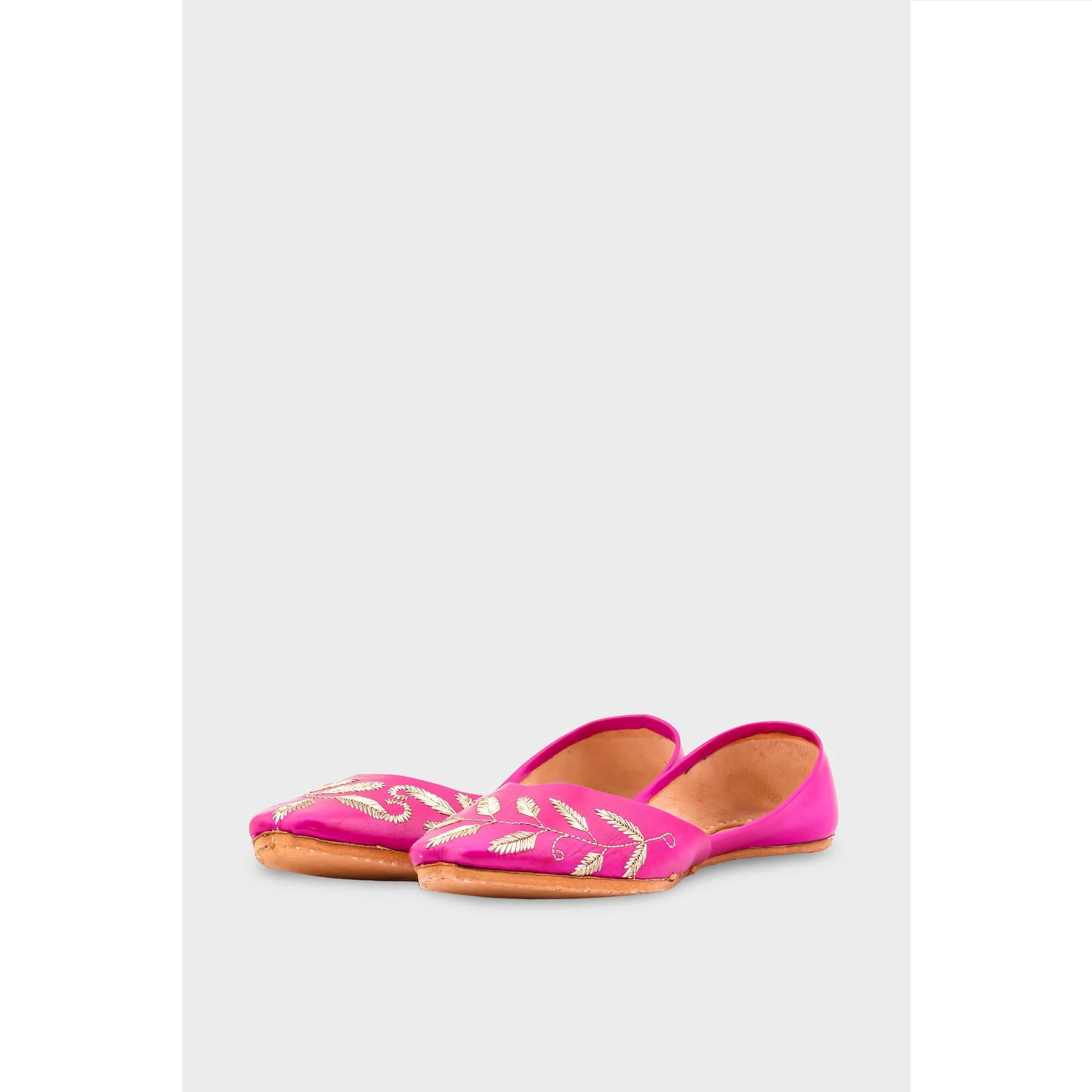 Sk Pink Leather Khussa EC8658 - Image 3