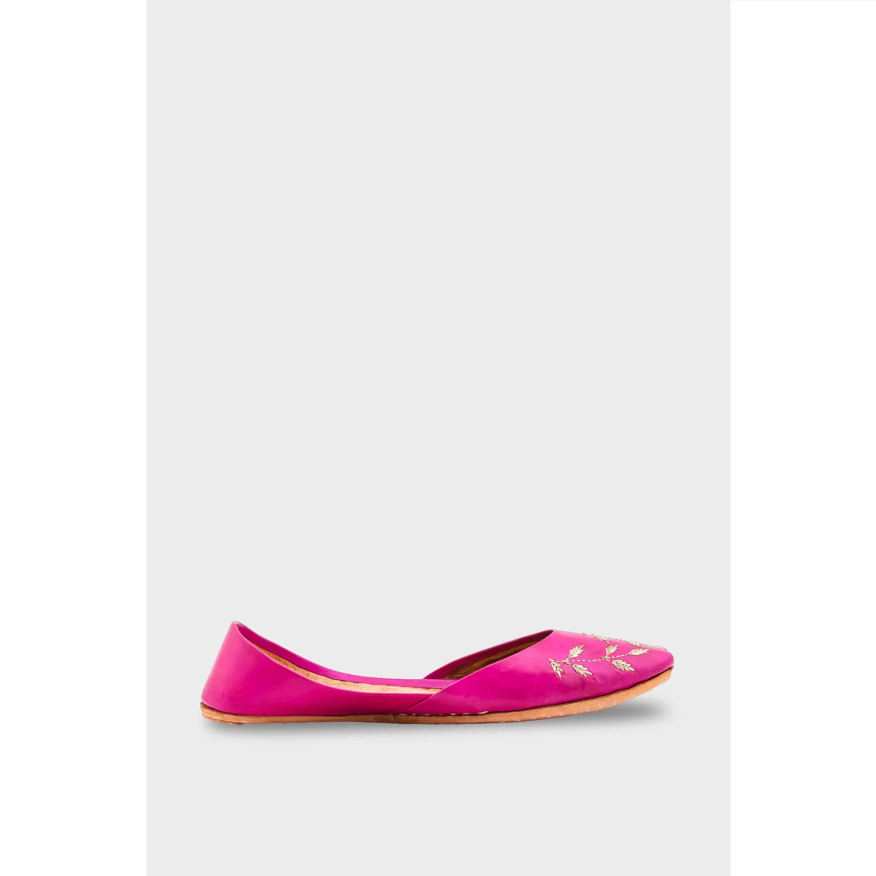 Sk Pink Leather Khussa EC8659 - Image 2