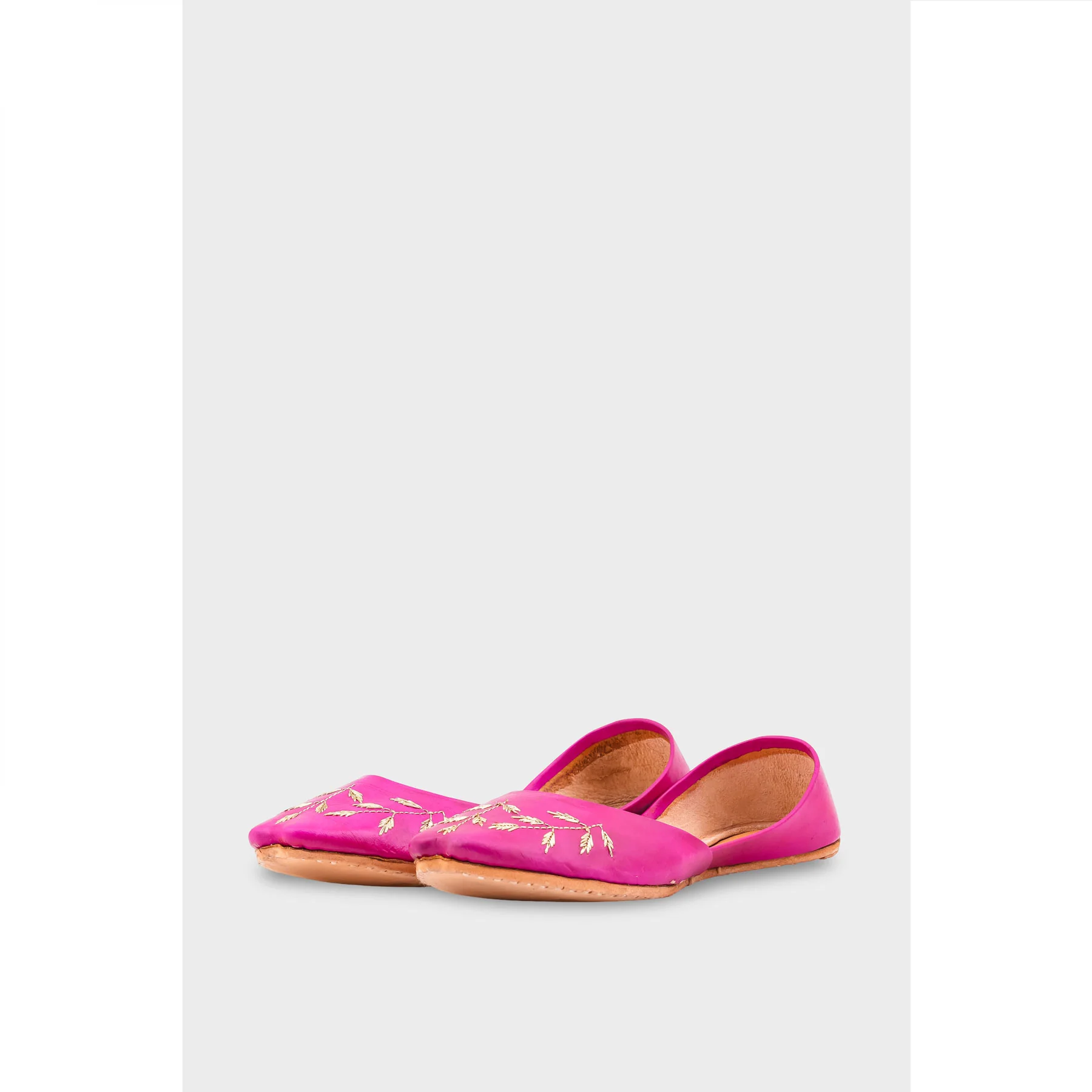 Sk Pink Leather Khussa EC8659 - Image 3