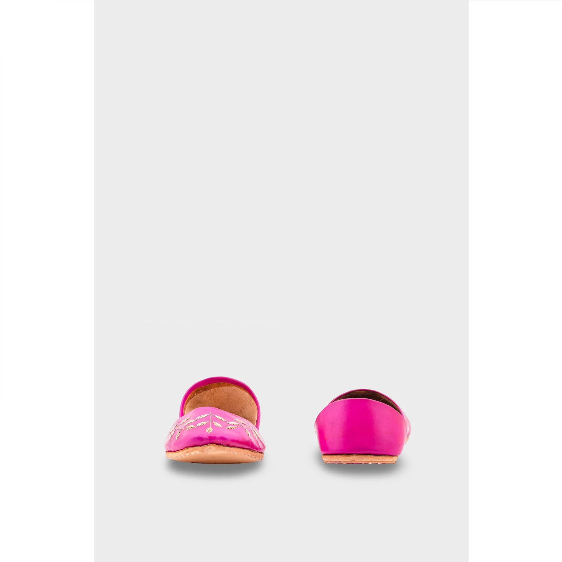 Sk Pink Leather Khussa EC8659 - Image 4