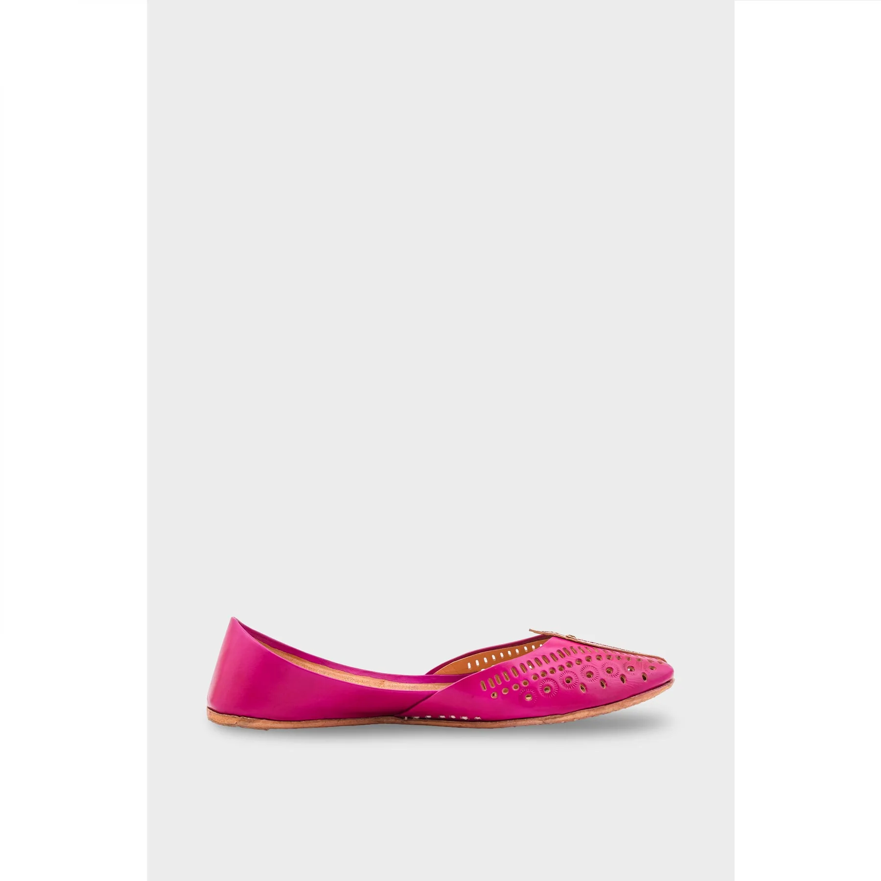 SK Pink Leather Khussa EC8666 - Image 2