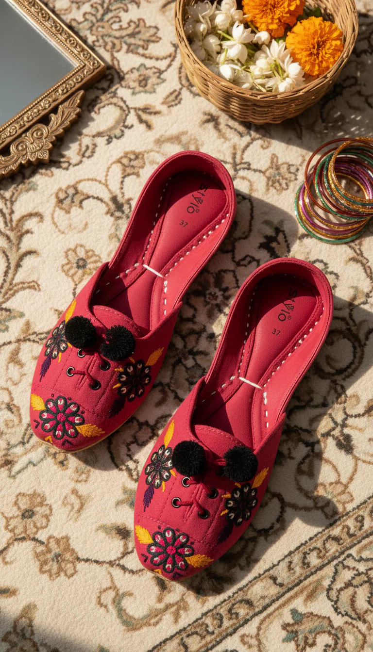 Skpink Leather Khussa For Women EC8761 - Image 2