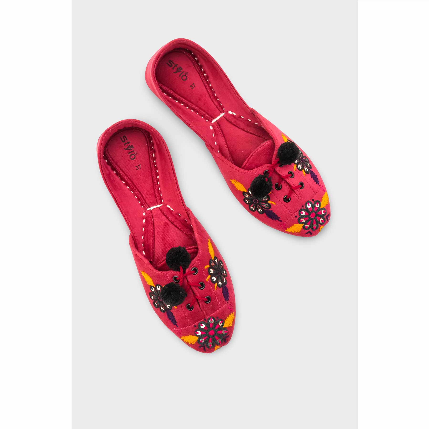 Skpink Leather Khussa For Women EC8761 - Image 6
