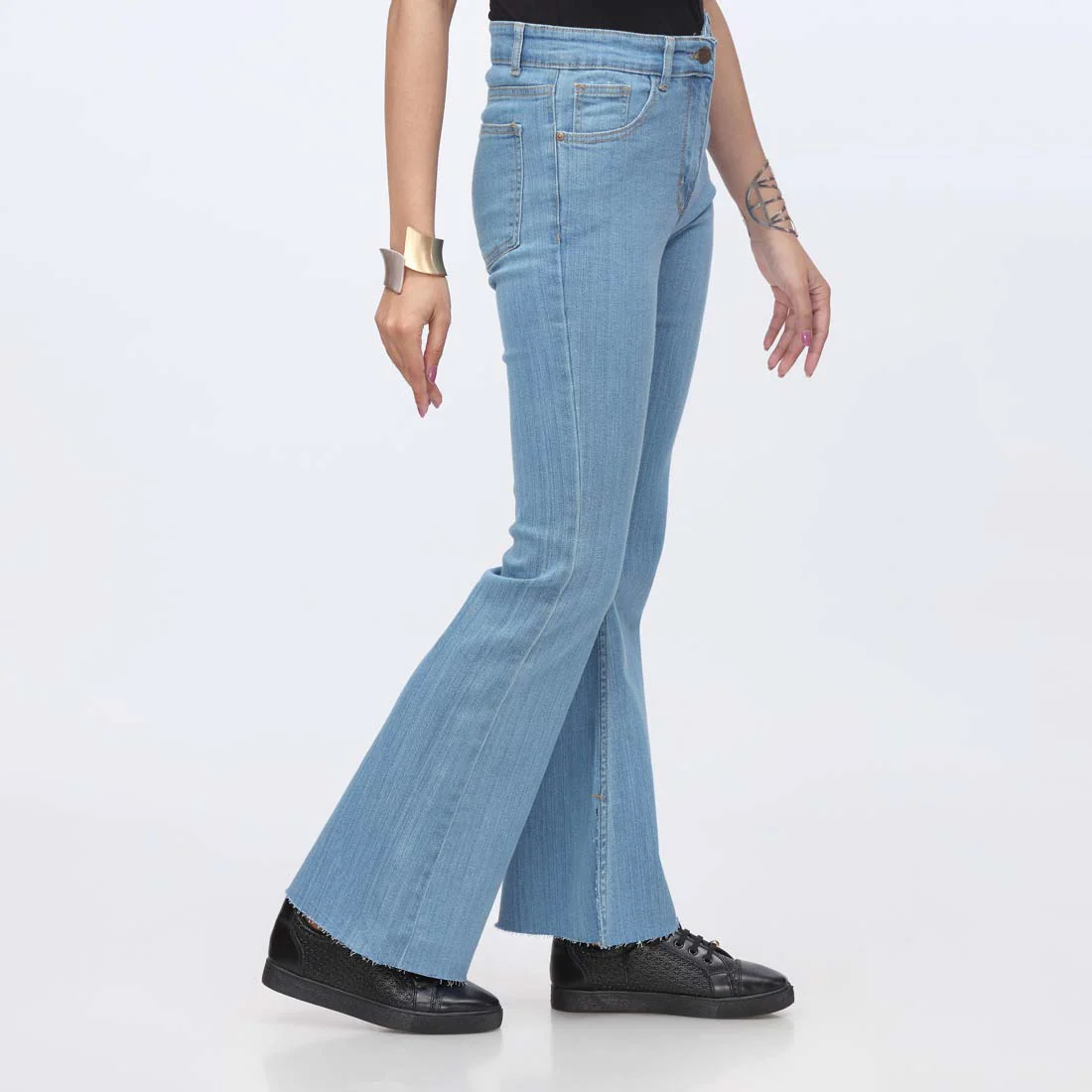 Sky Blue Bell Bottom Denim Pant PS1542 - Image 2