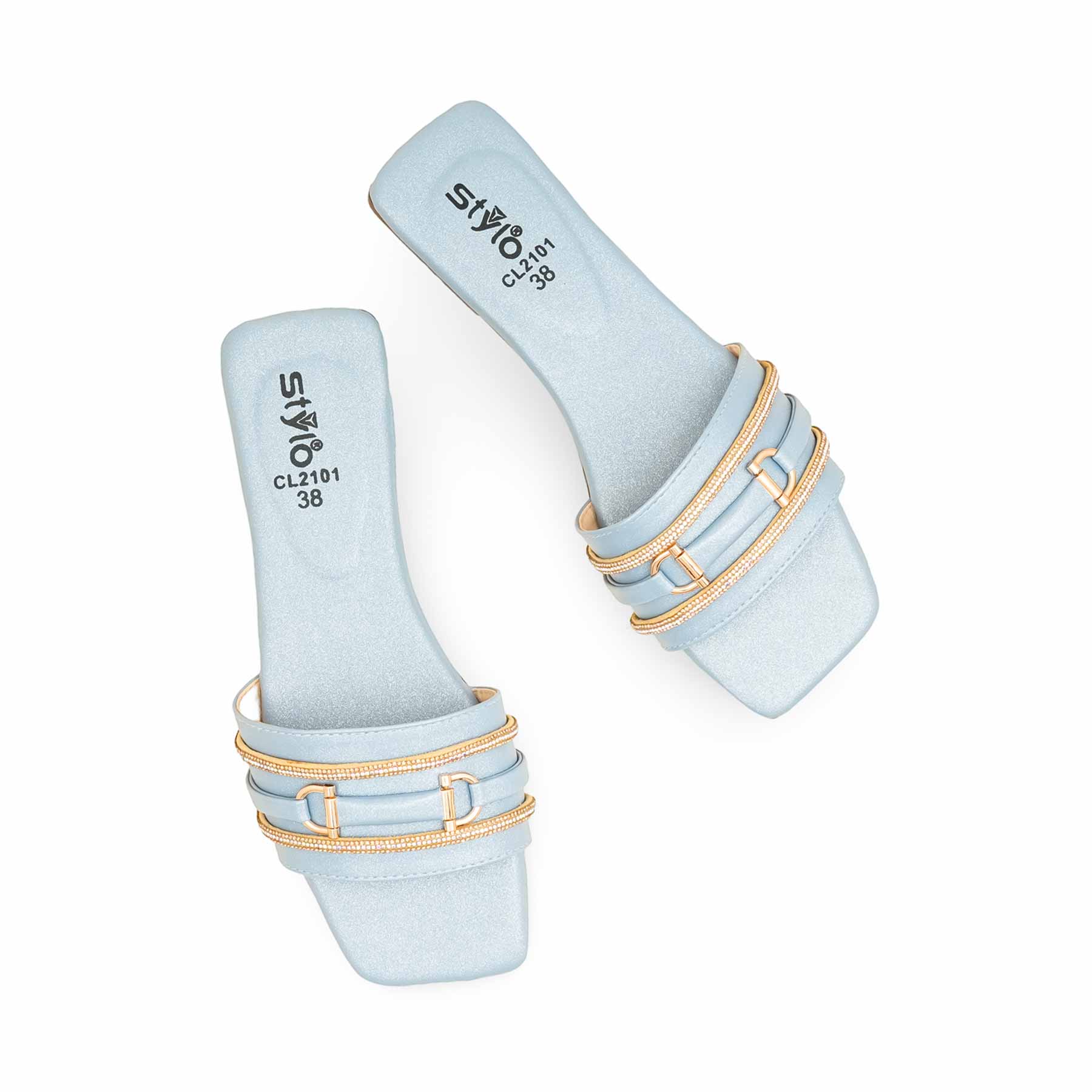 Sky Blue Casual Slipper For Ladies CL2101 - Image 5
