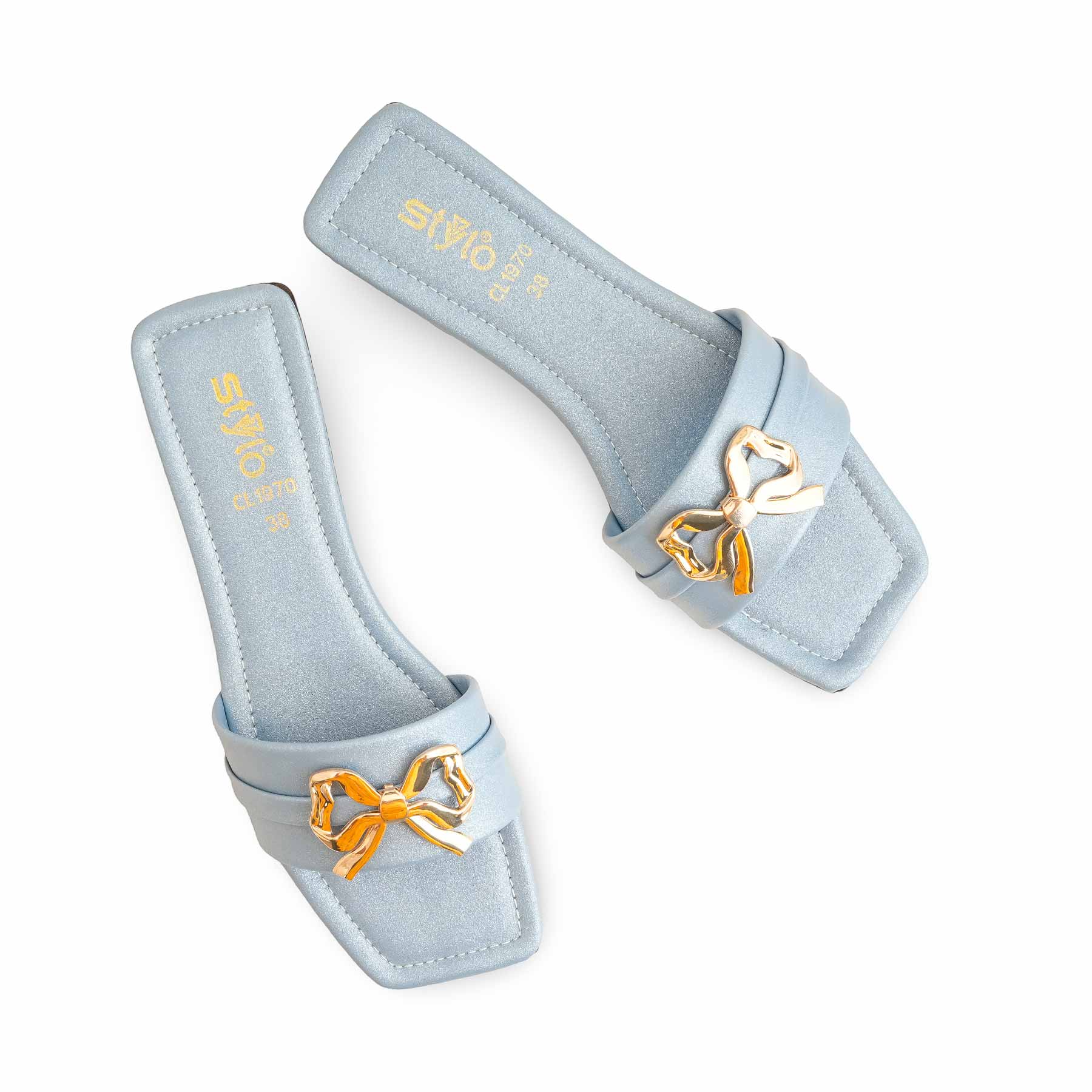 Sky Blue Casual Slipper For Women CL1970 - Image 5
