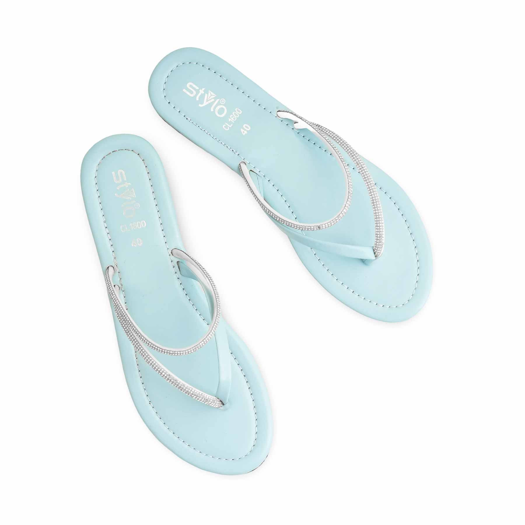 Sky Blue Casual Women Chappal CL1600 - Image 4