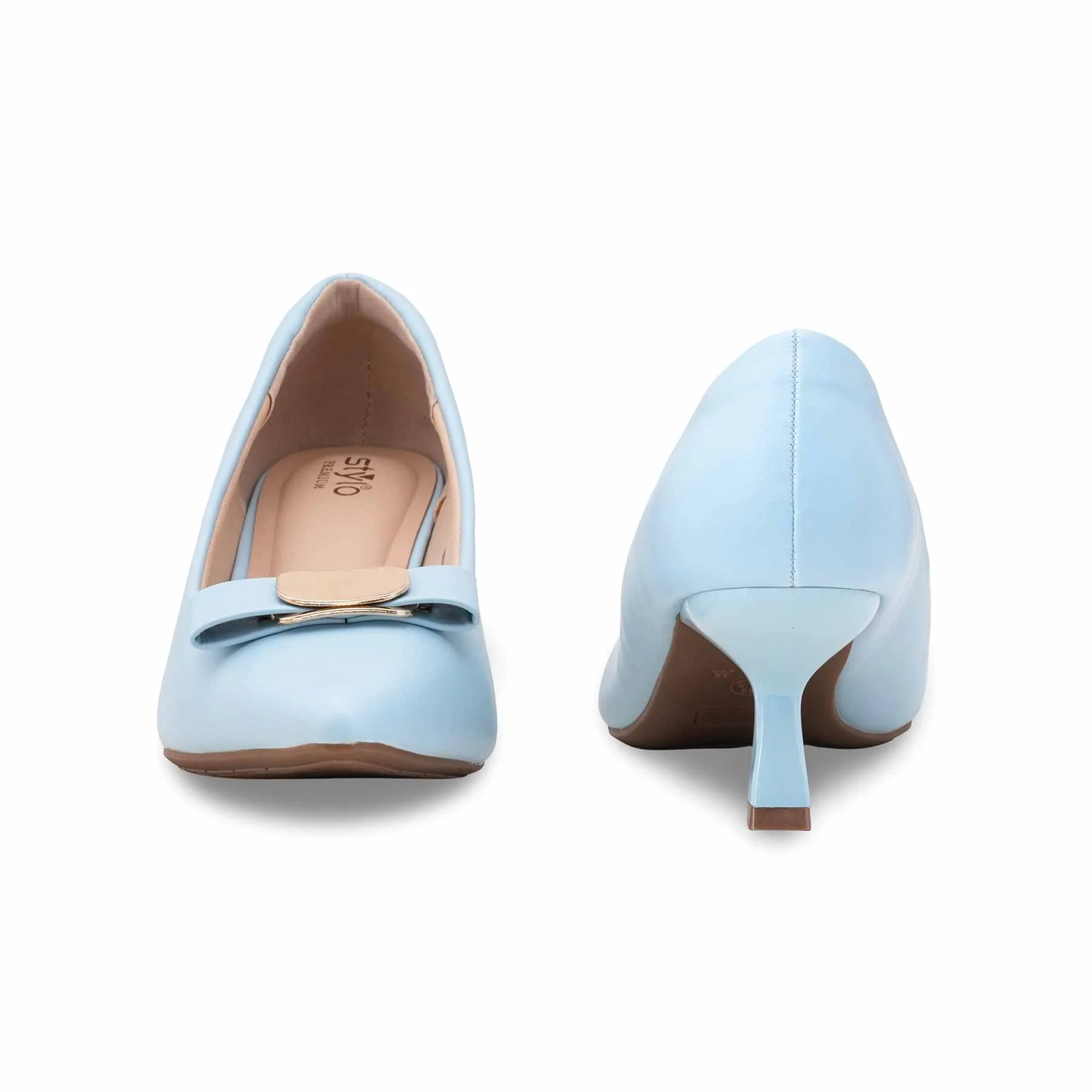 Sky Blue Court Shoes For Ladies WN7514 - Image 4