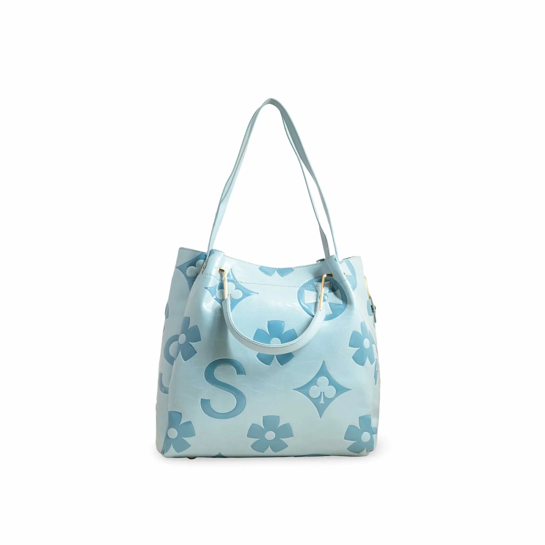 Sky Blue Formal Hand Bag For Women P36220 - Image 4