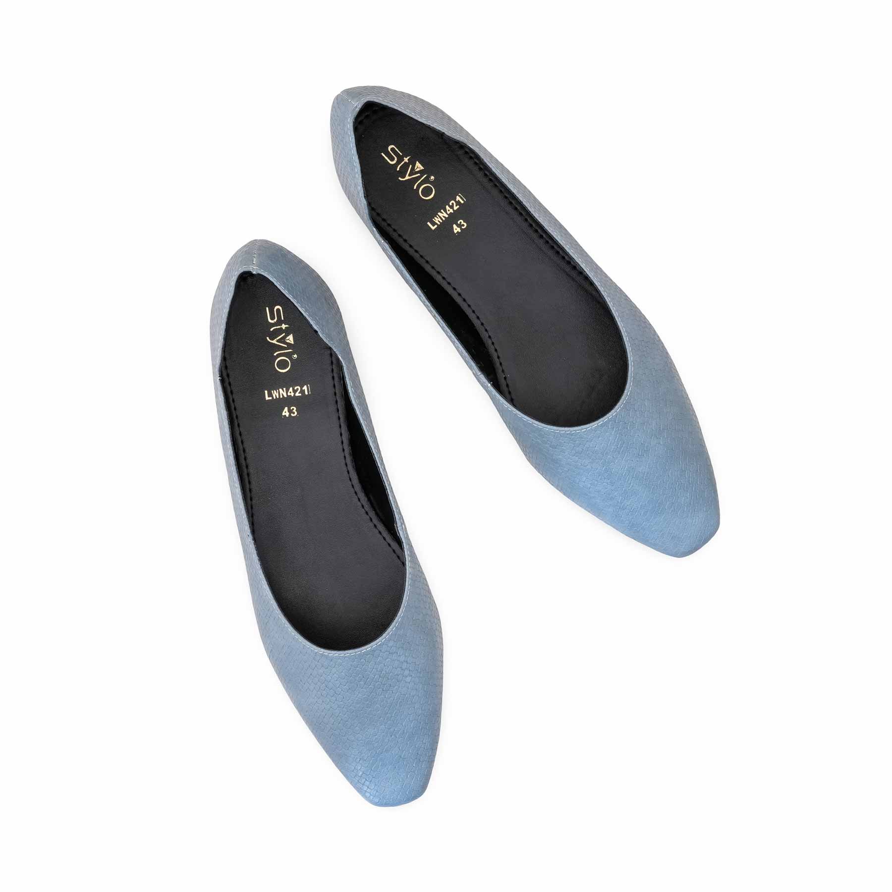 Sky Blue Pumps For Women LWN421 - Image 6