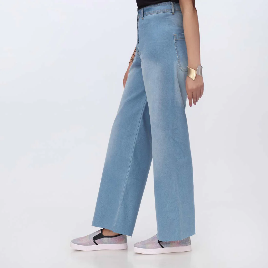Sky Blue Seamless Flapper Denim Pant PS1540 - Image 4