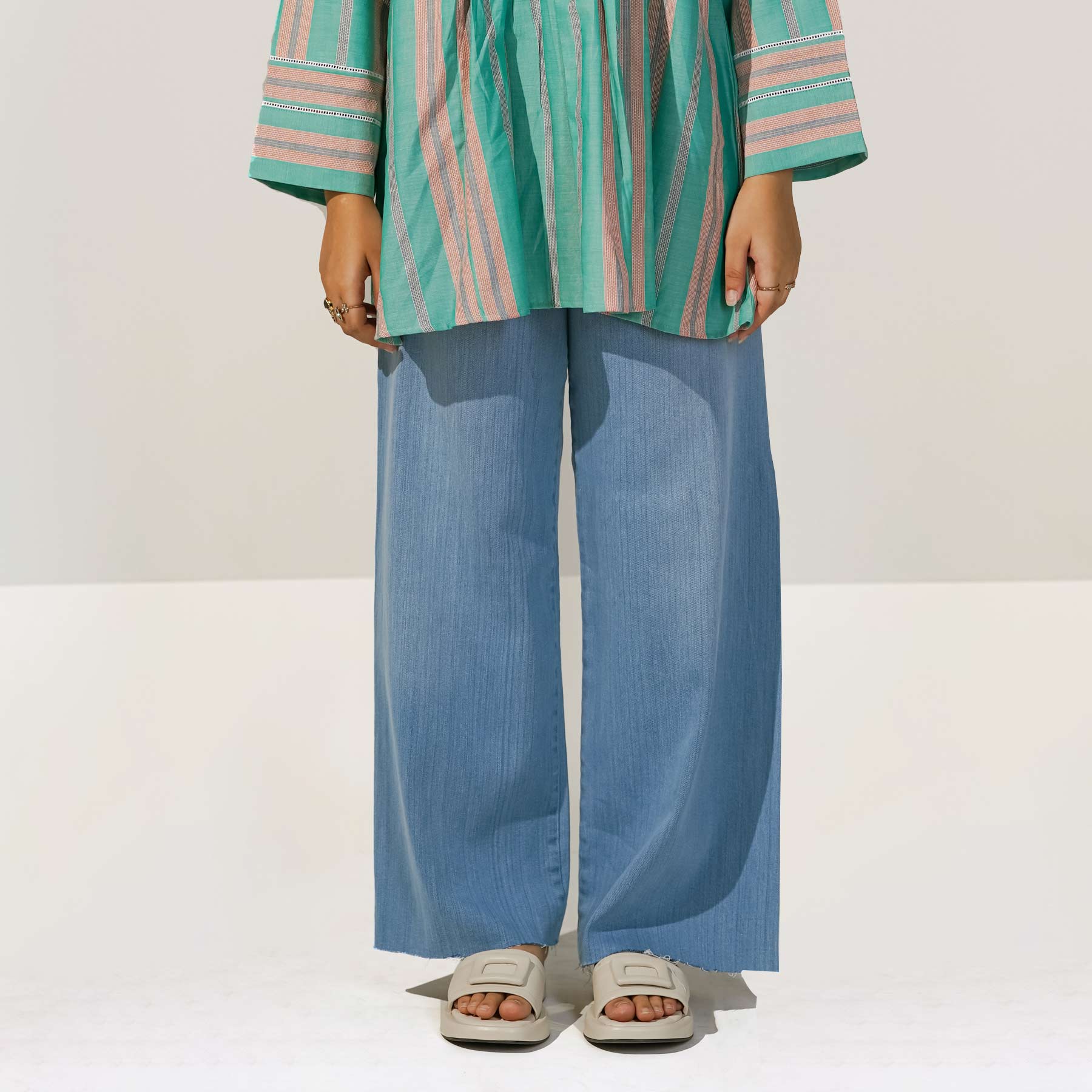 Sky Blue Seamless Flapper Denim Pant PS1540 - Image 5