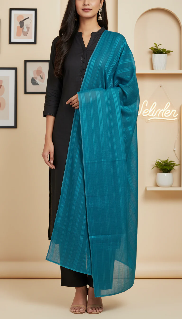 Sky Blue Summer Stole PD6107 - Image 2