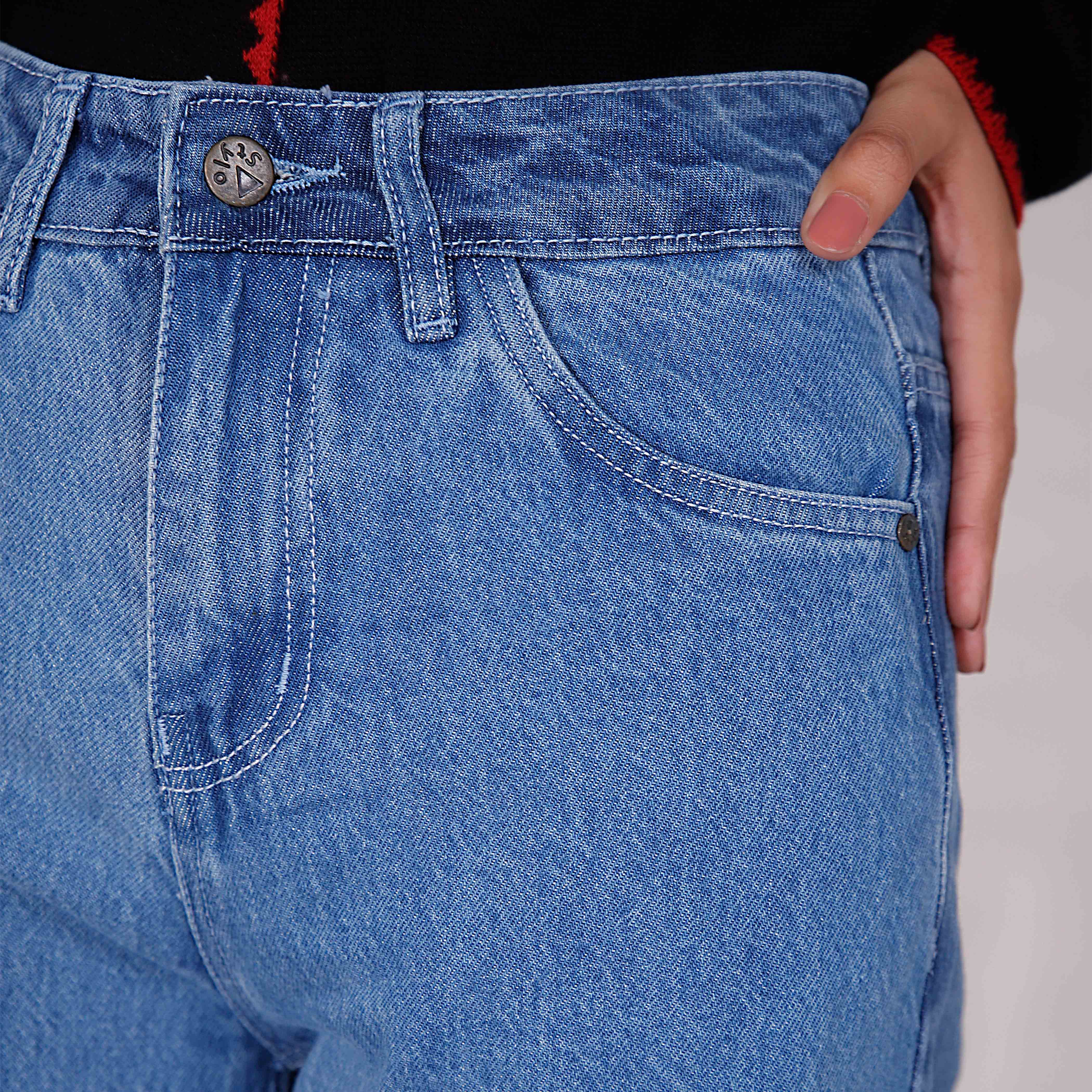 Sky Blue Western Denim Pant PS4592 - Image 2