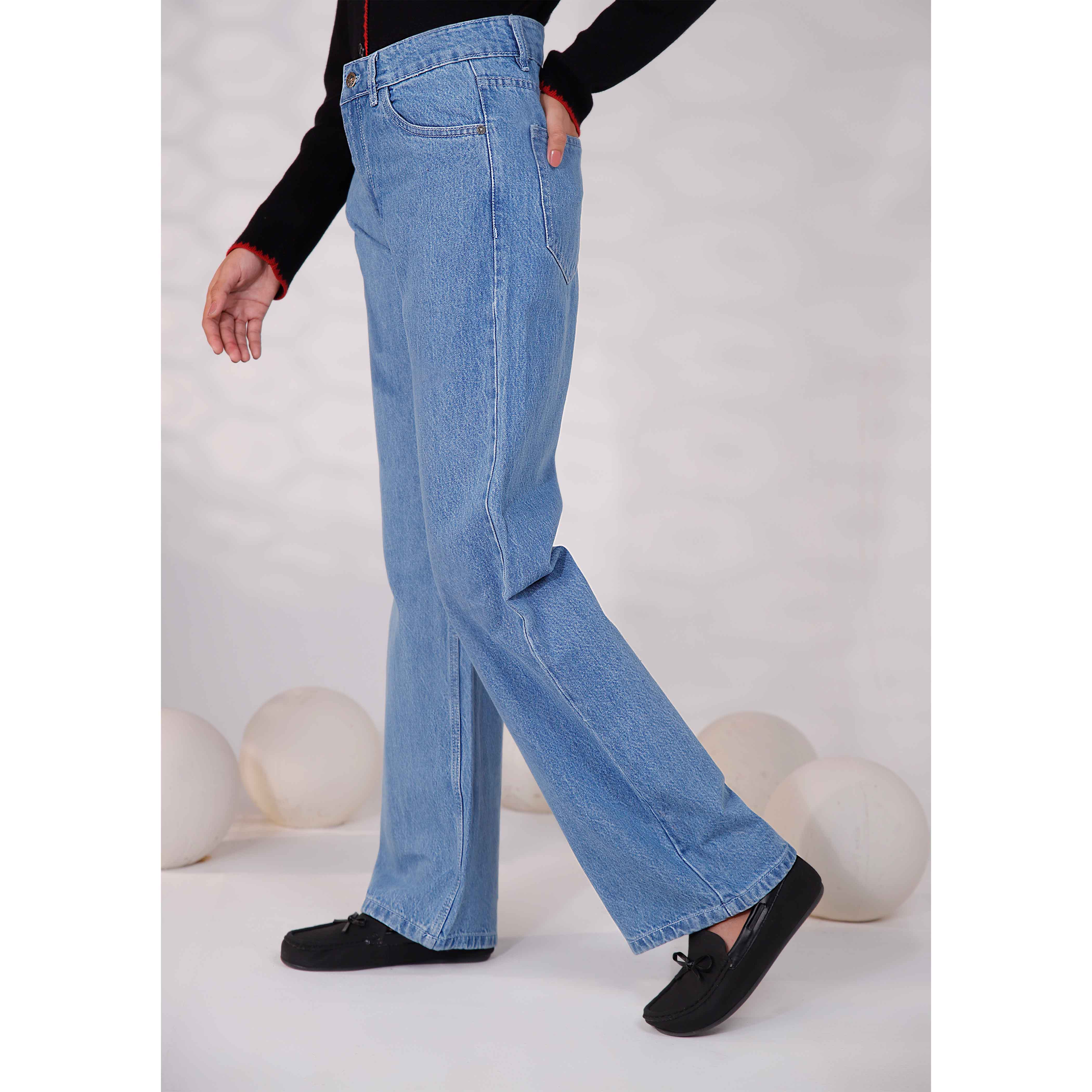 Sky Blue Western Denim Pant PS4593 - Image 3