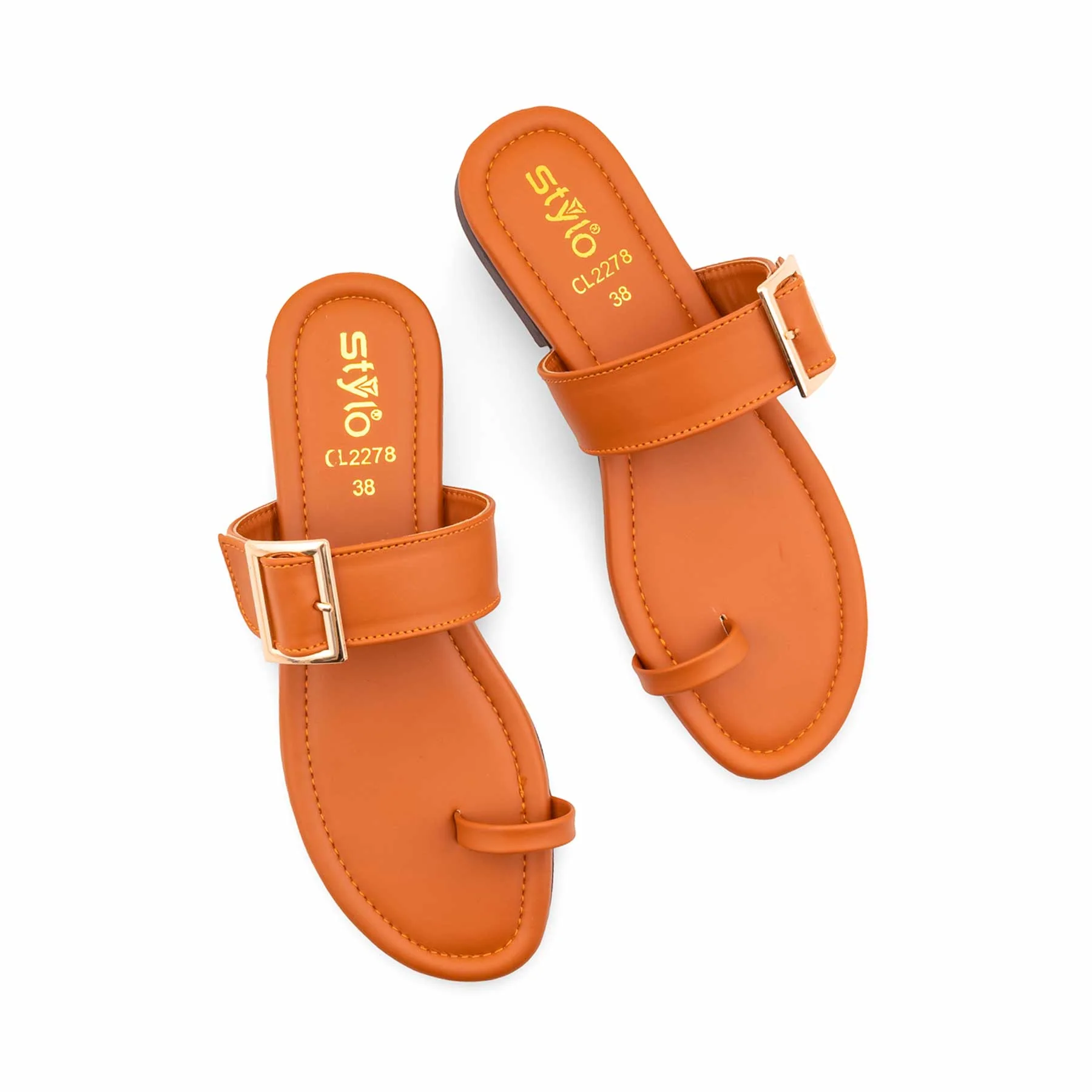 Tan Casual Chappal For Ladies CL2278 - Image 5