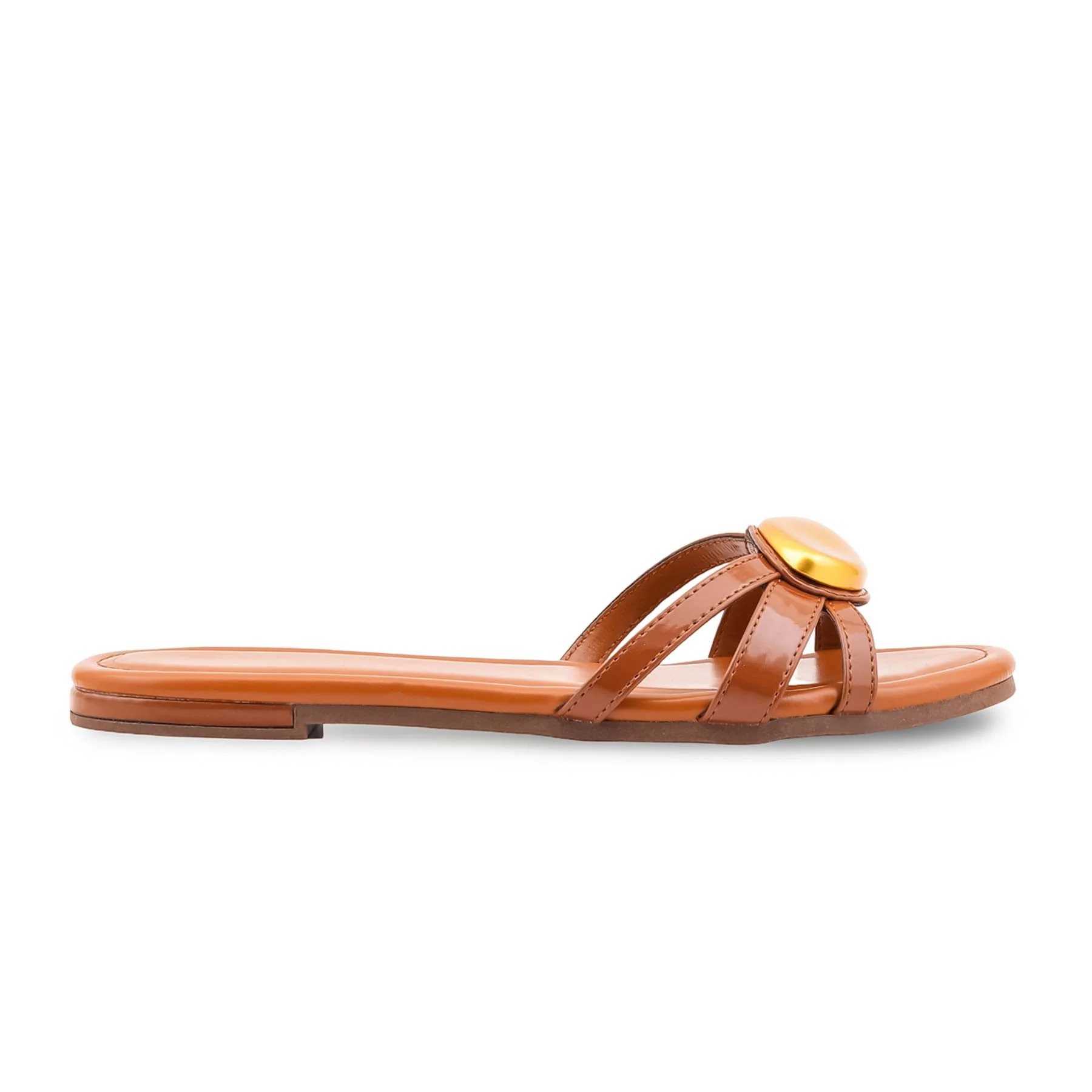 Tan Formal Slipper For Ladies FR5483 - Image 2