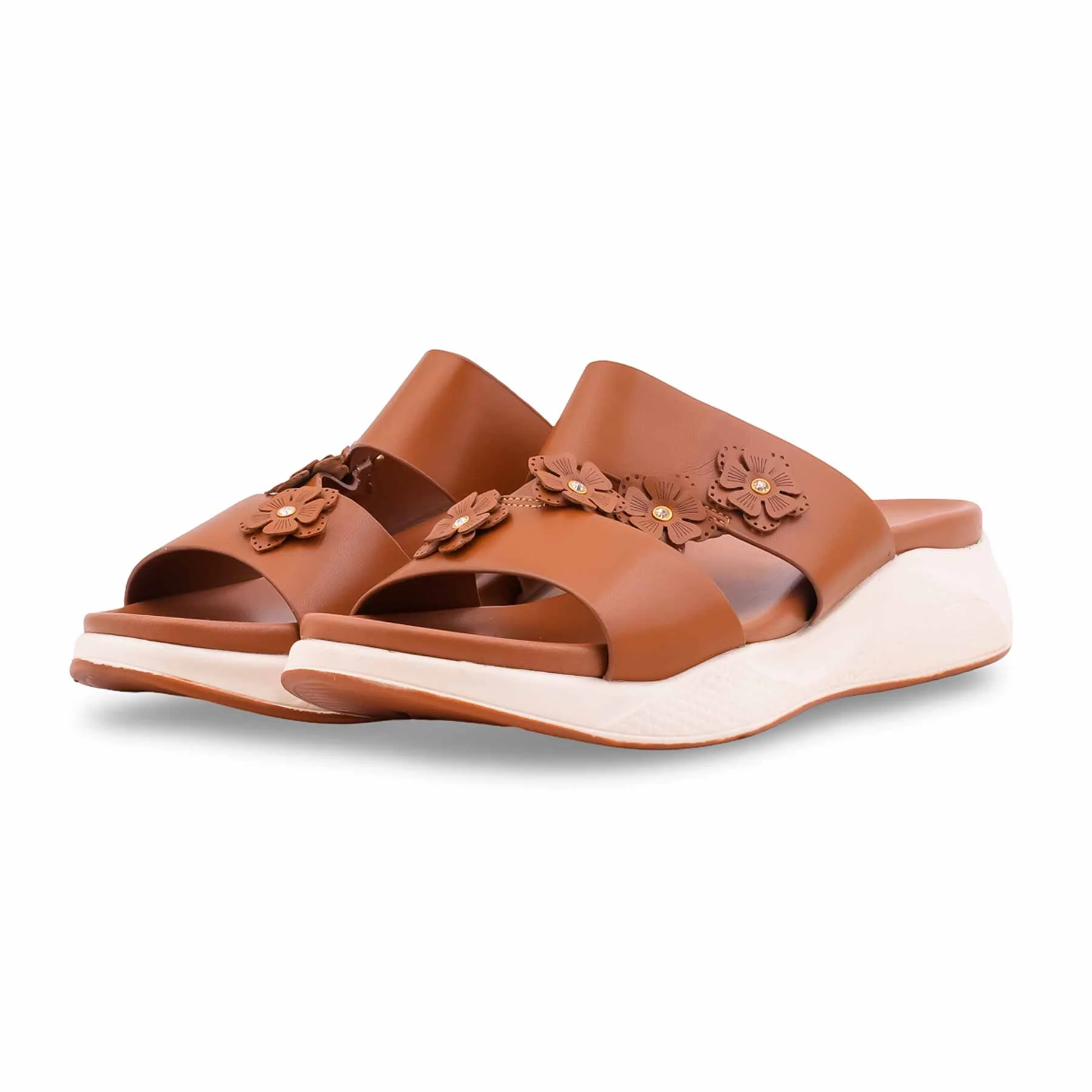 Tan Formal Slipper For Ladies PU0694 - Image 3