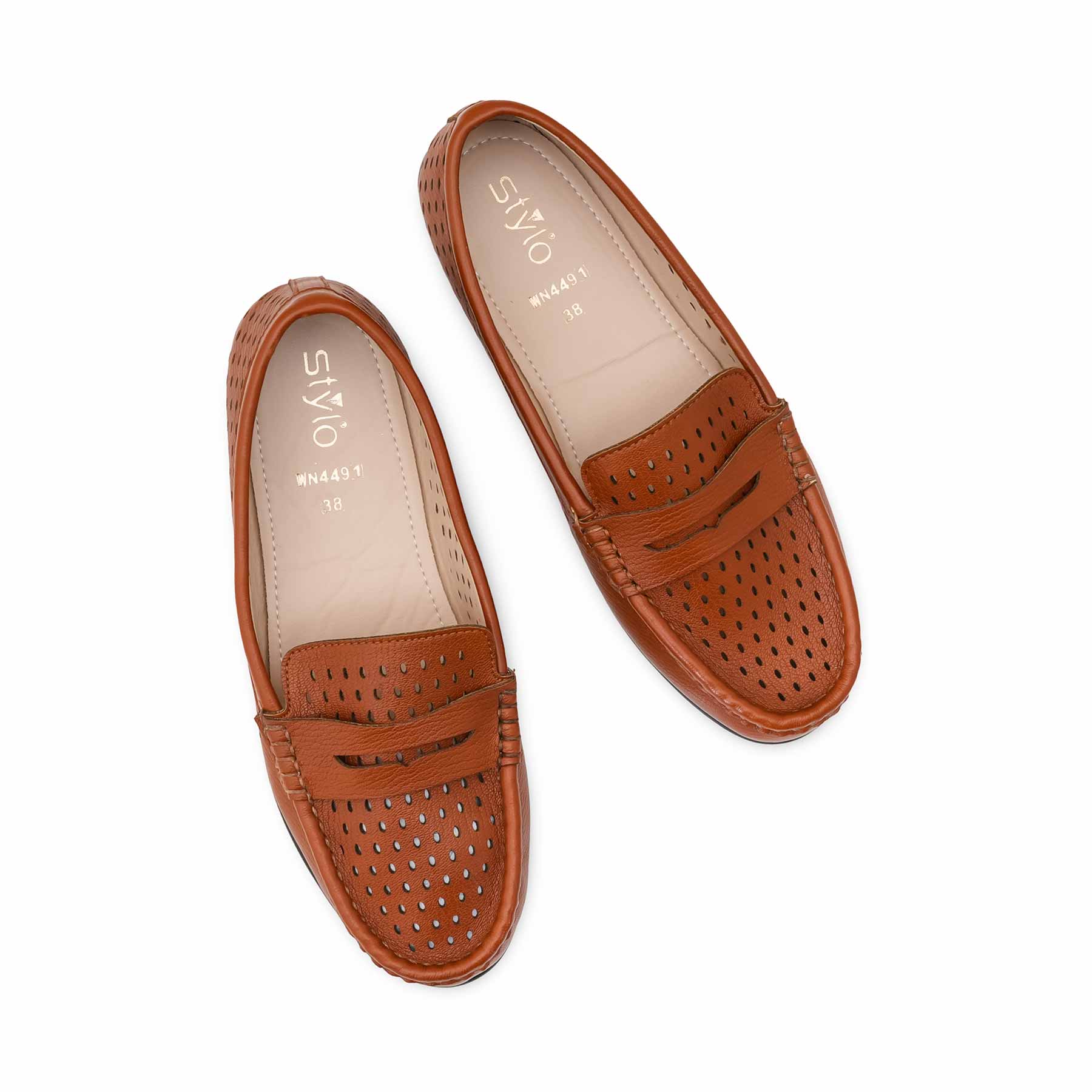 Tan Moccasin For Ladies WN4491 - Image 5