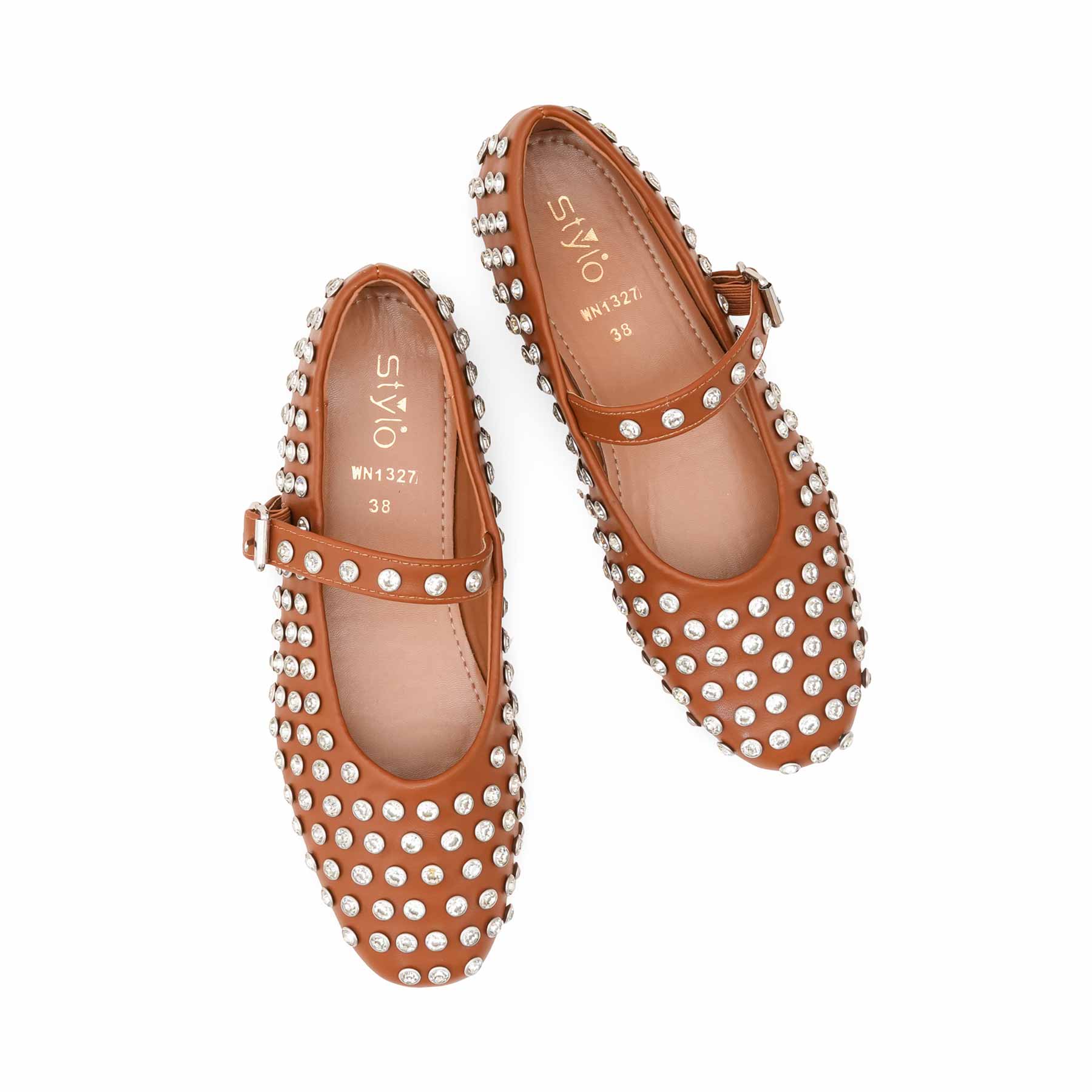 Tan Women Pumps WN1327 - Image 5