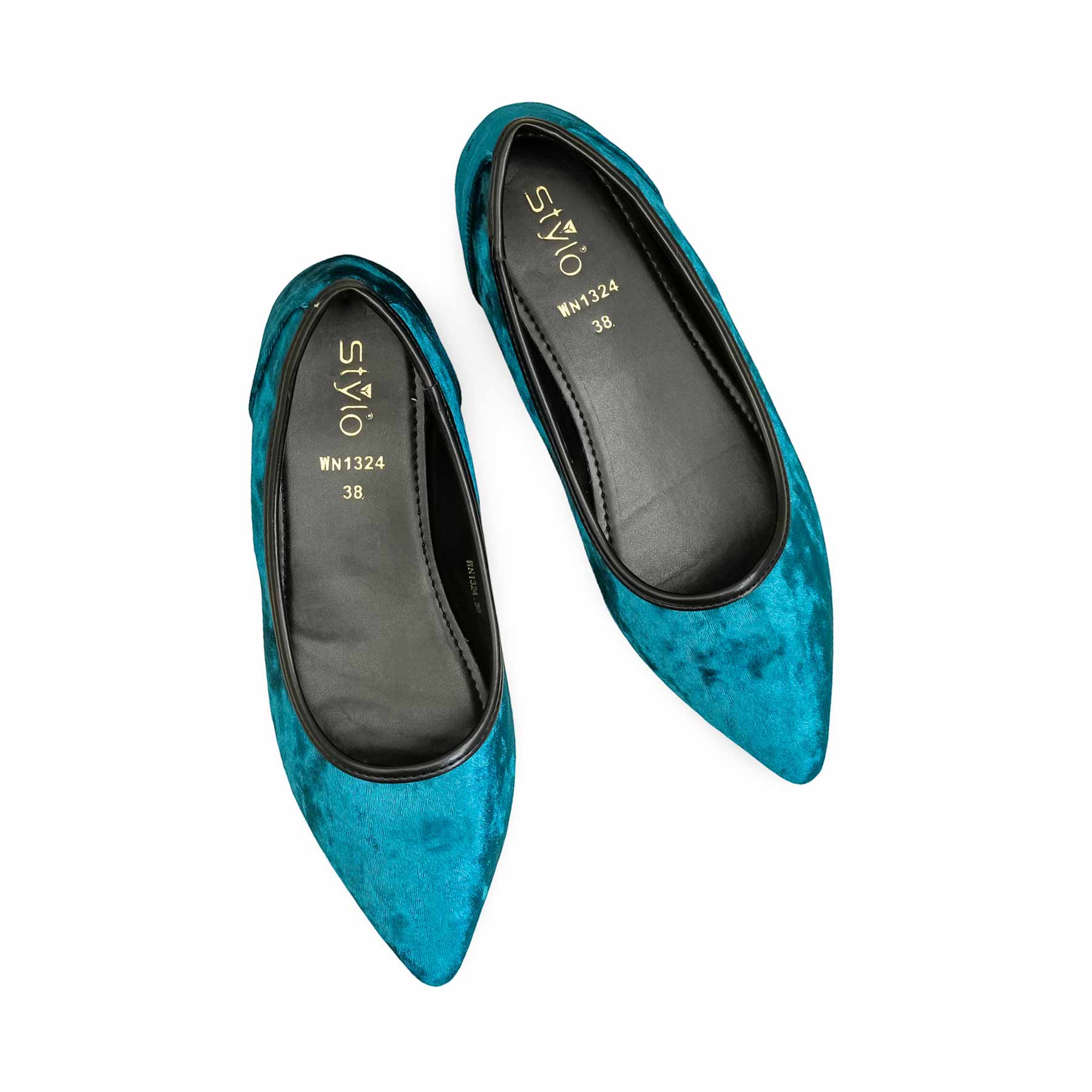 Teal Blue Pumps For Ladies WN1324 - Image 5