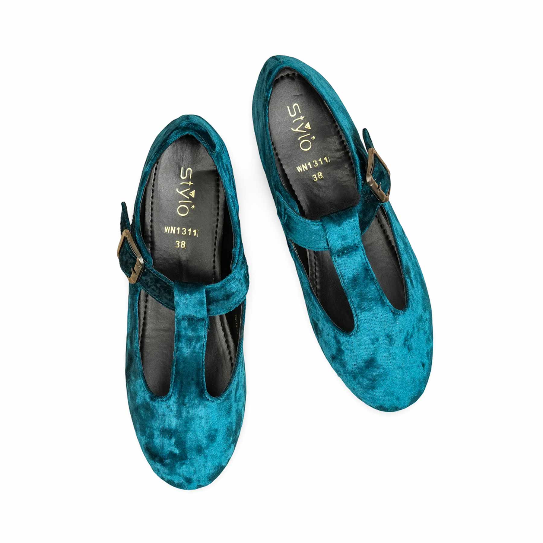 Teal Blue Pumps For Women WN1311 - Image 6