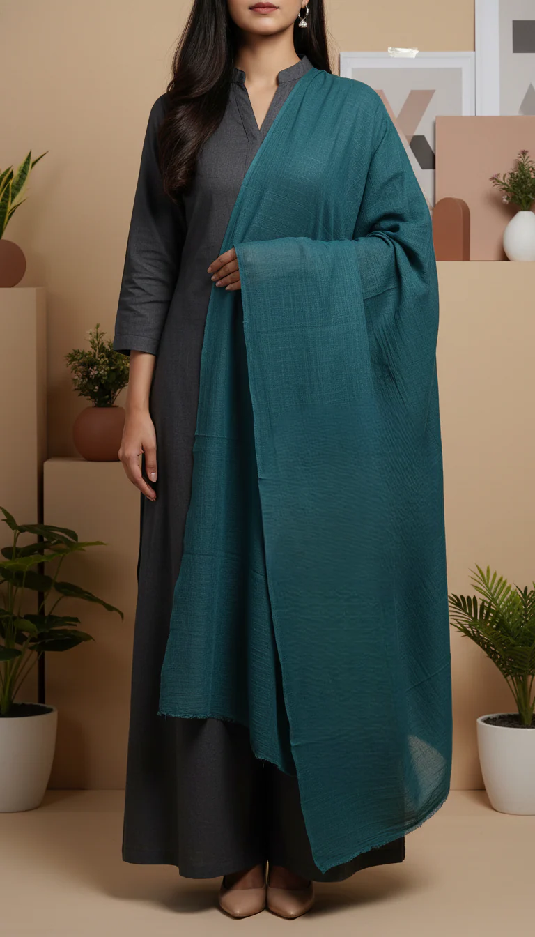 Teal Blue Summer Stole PD6108 - Image 2