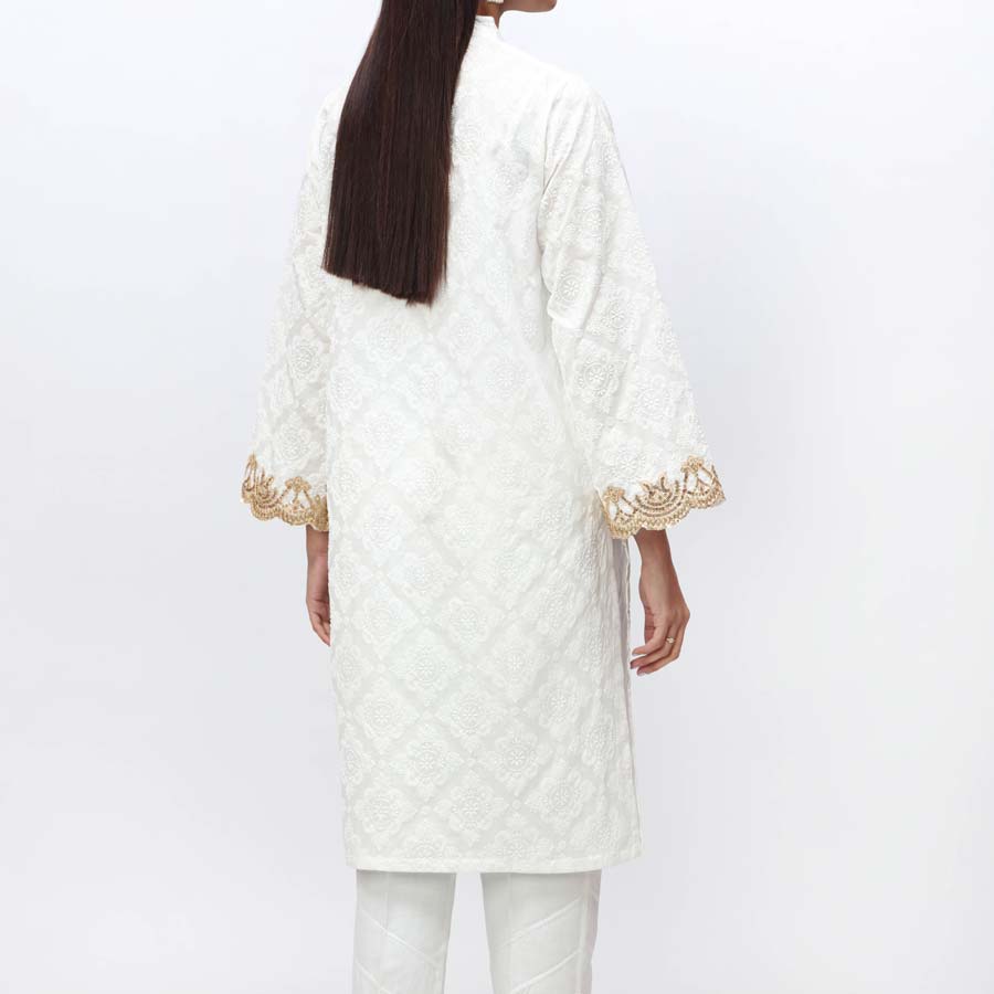 1PC- Embroidered & Puff Printed Cambric Shirt PS4011 - Image 3