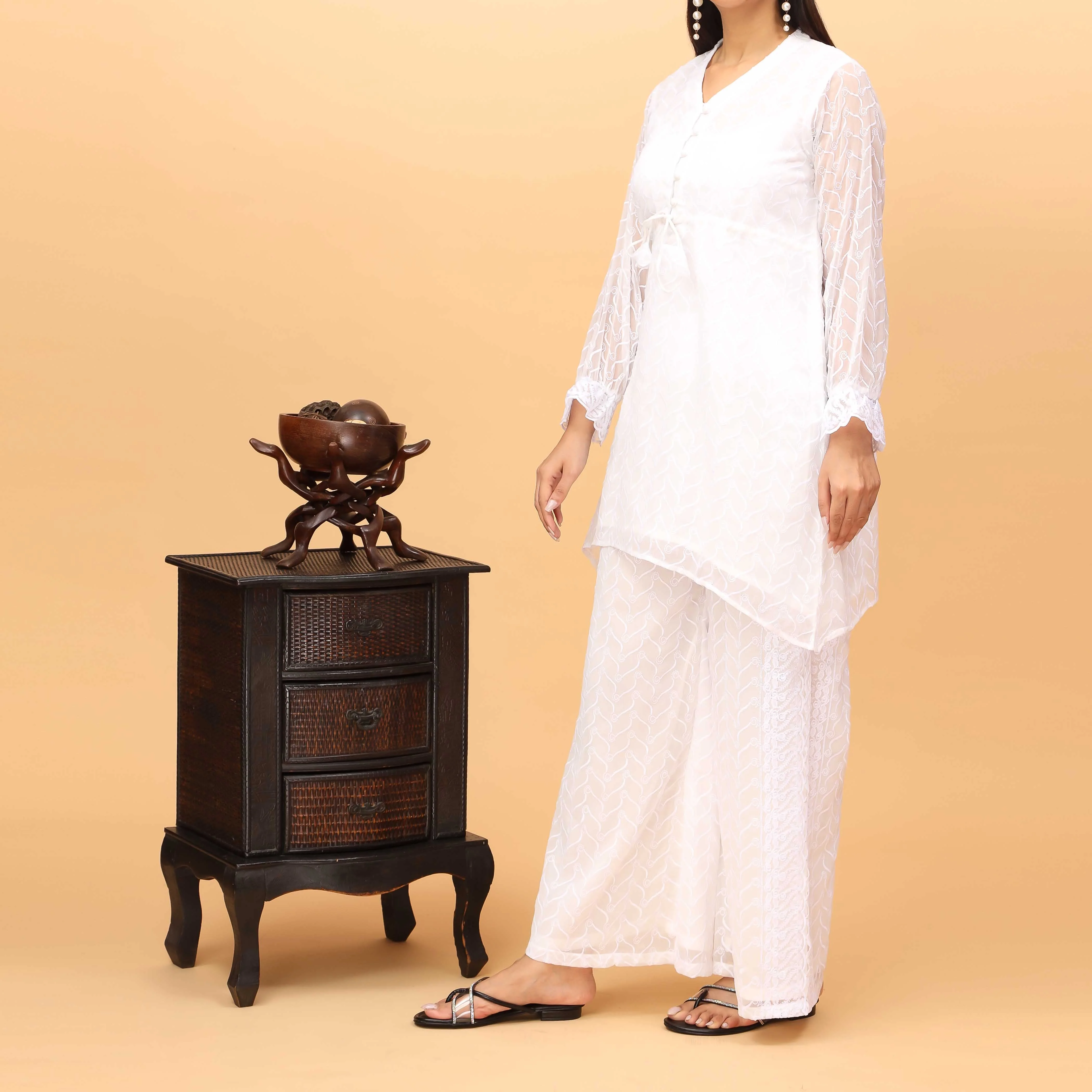 2PC Embellished Chiffon  Suit PS4237 - Image 2
