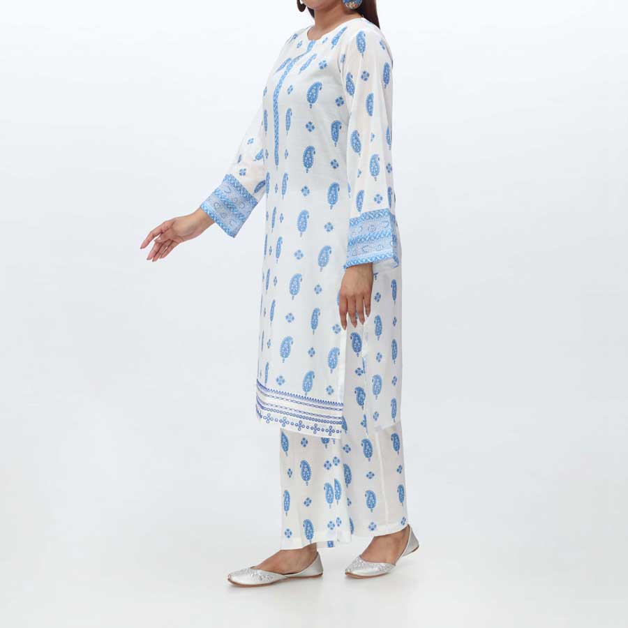 2PC- Embroidered Cambric Suit PS4125 - Image 2