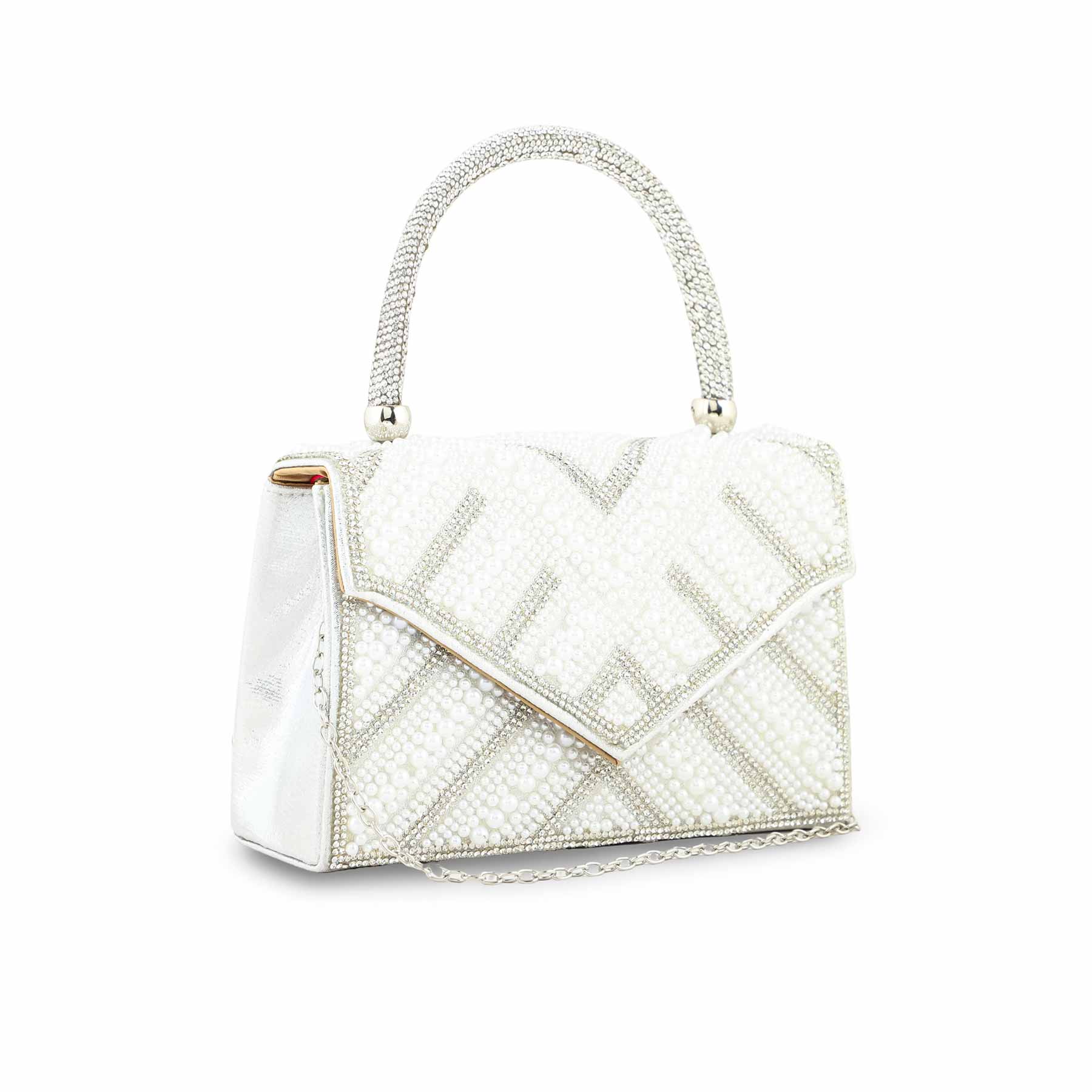 White Bridal Clutch P24366 - Image 3